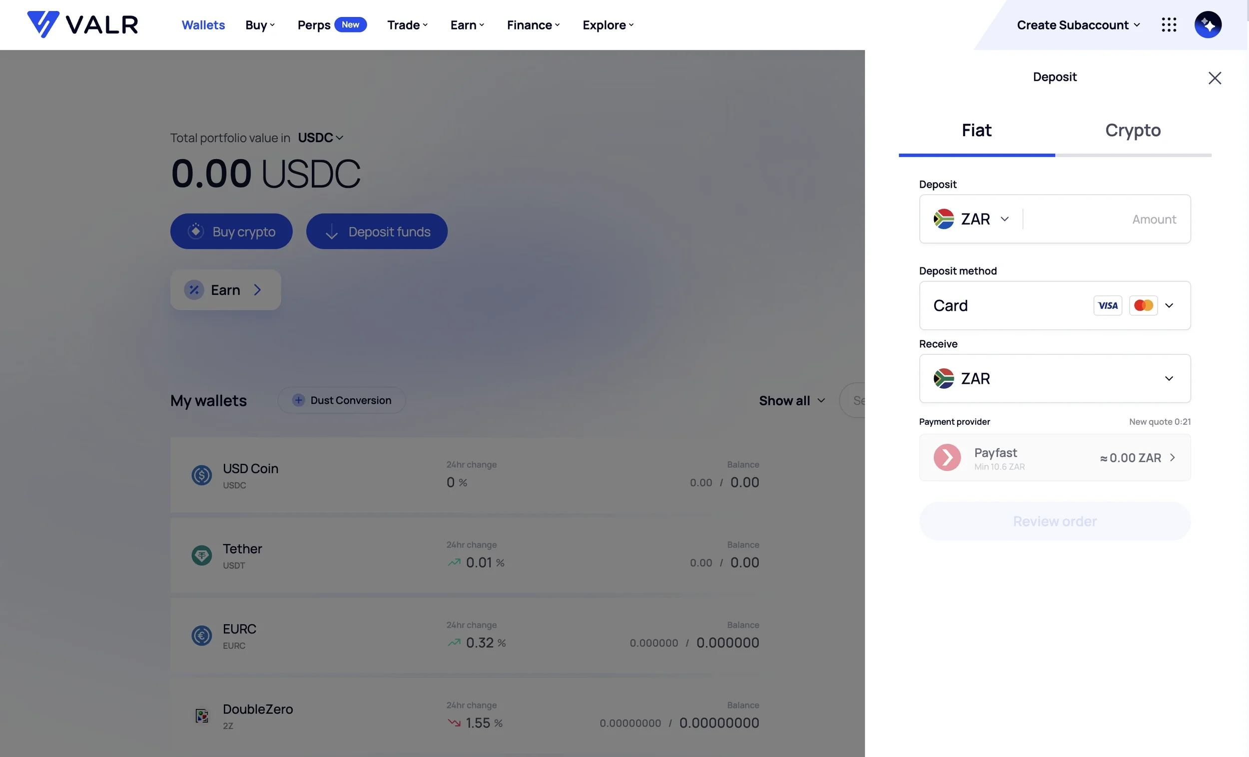 Card deposit to buy XLM