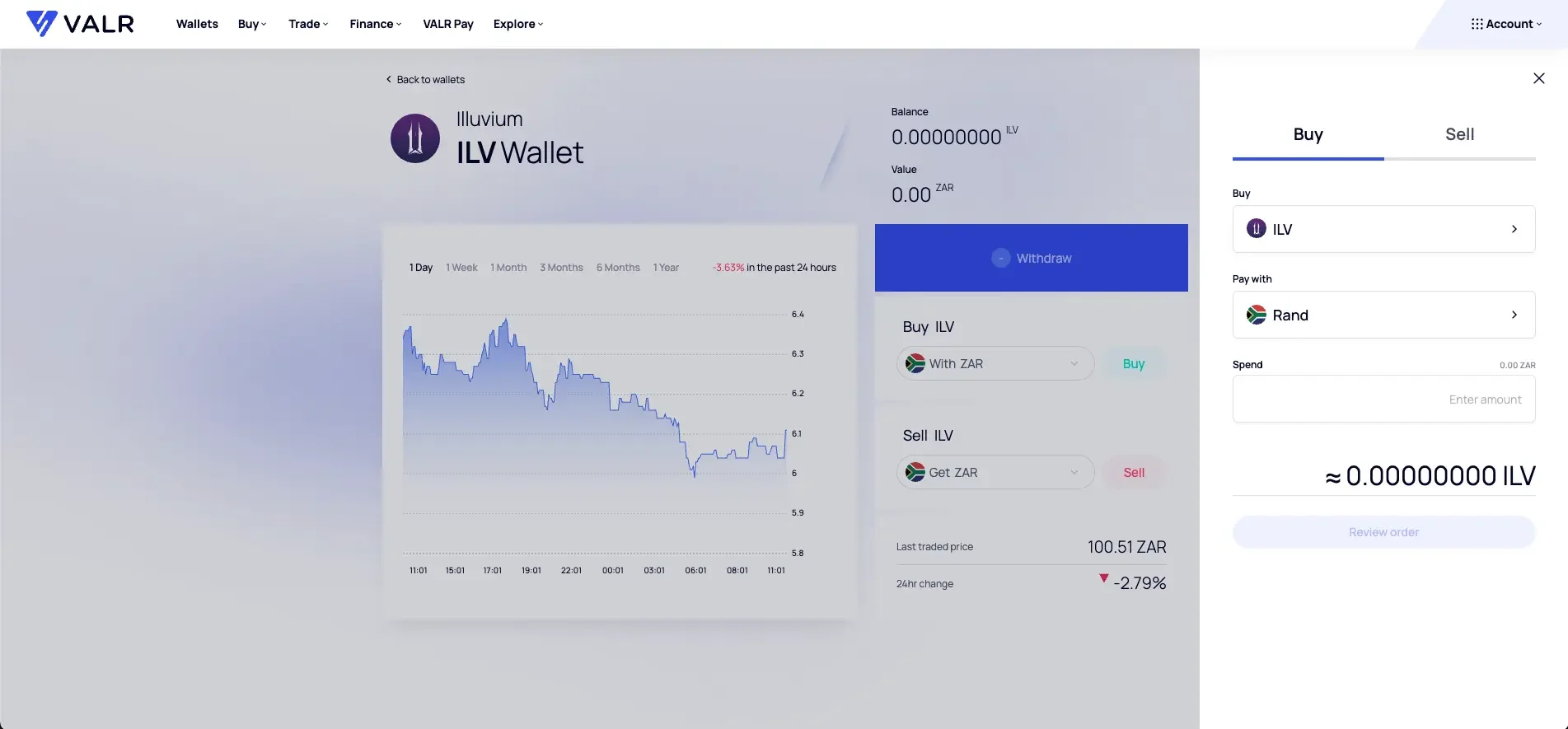 Buy Illuvium (ILV) via Buy/Sell on VALR