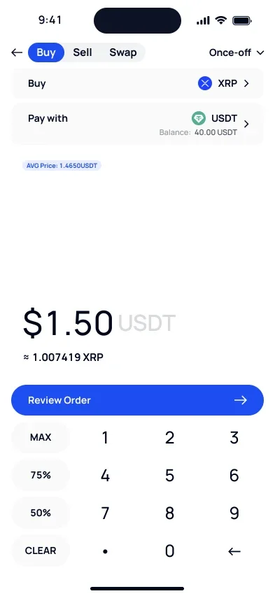 Buy XRP with USDT