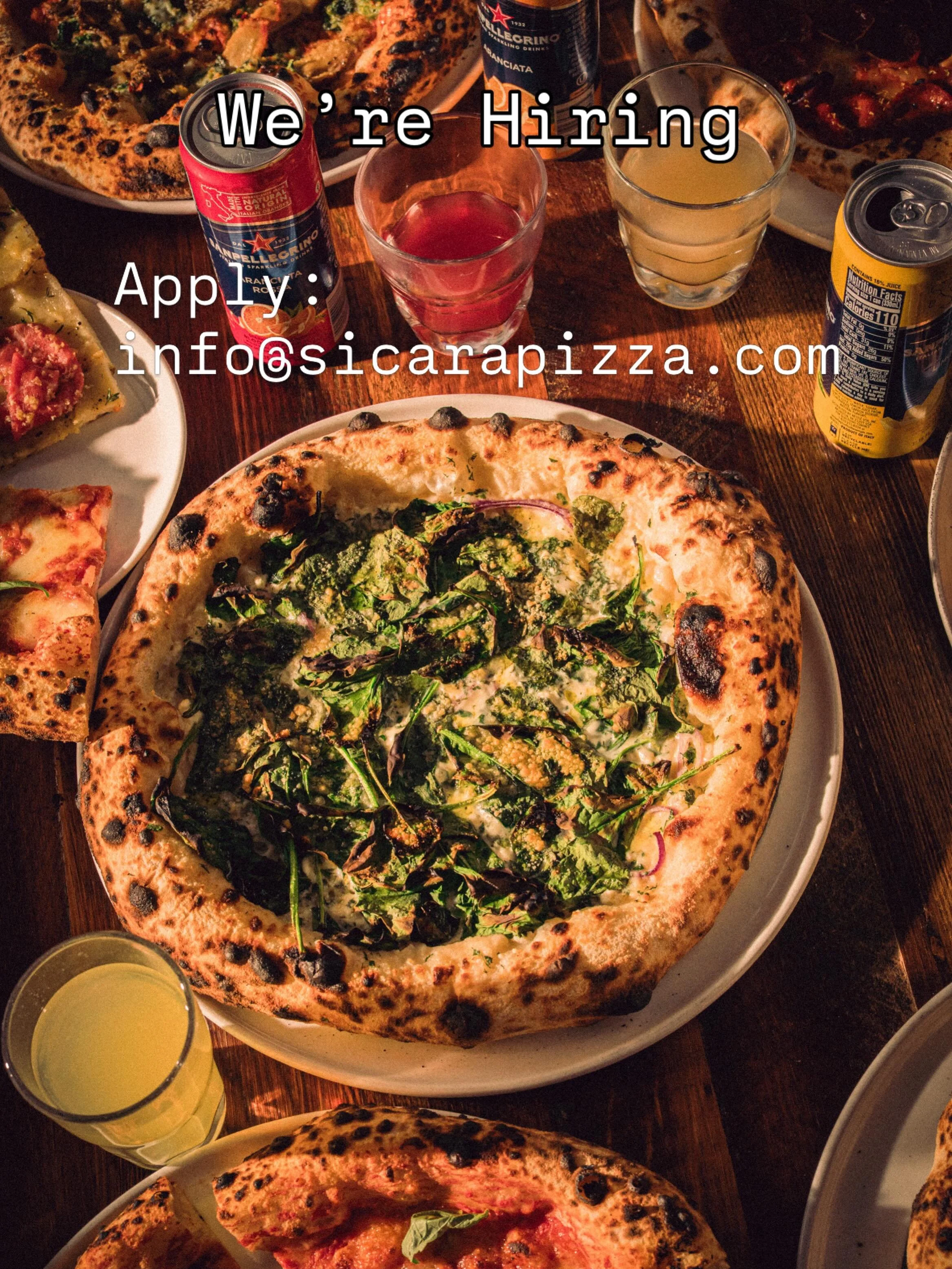 Hospitality is a craft.

We&rsquo;re hiring team members who deeply care about service, energy and execution.

Server, bartender, and host positions available across both locations. 

South Boston + Central Square 

Info@sicarapizza.com