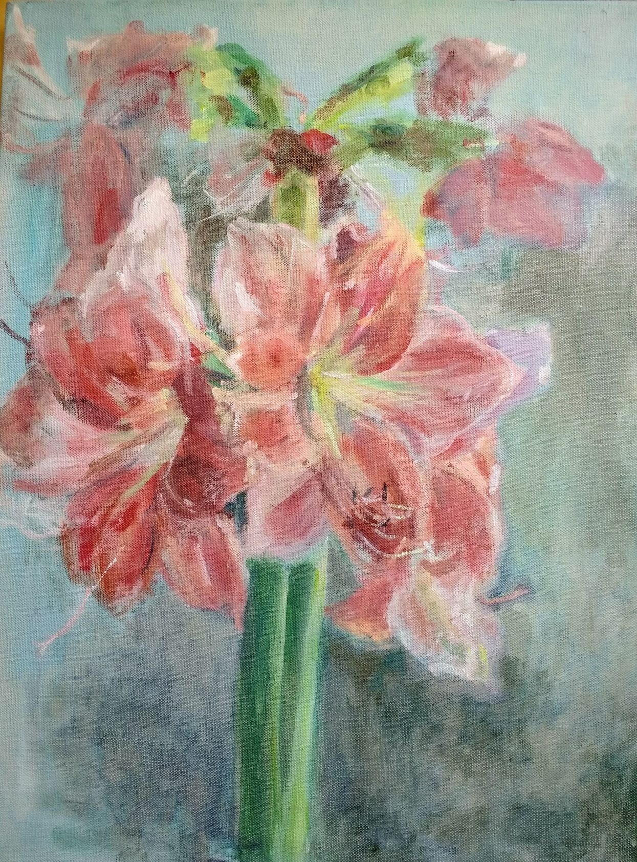 Amaryllis. Oil on canvas, 40 x 30 cm (sold)