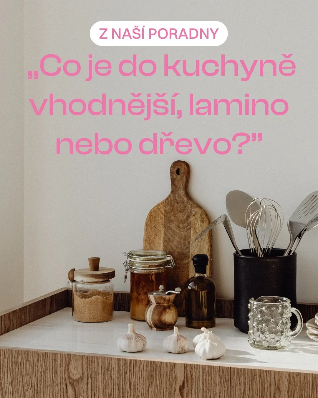 Ptáte se nás často: lamino nebo dřevo? 🤔
Co je do kuchyně lepší? My jednoznačně volíme dřevo! 
Ať už vybíráte mezi masivem, spárovkou, biodeskou nebo překližkou, dřevo má prostě styl a p