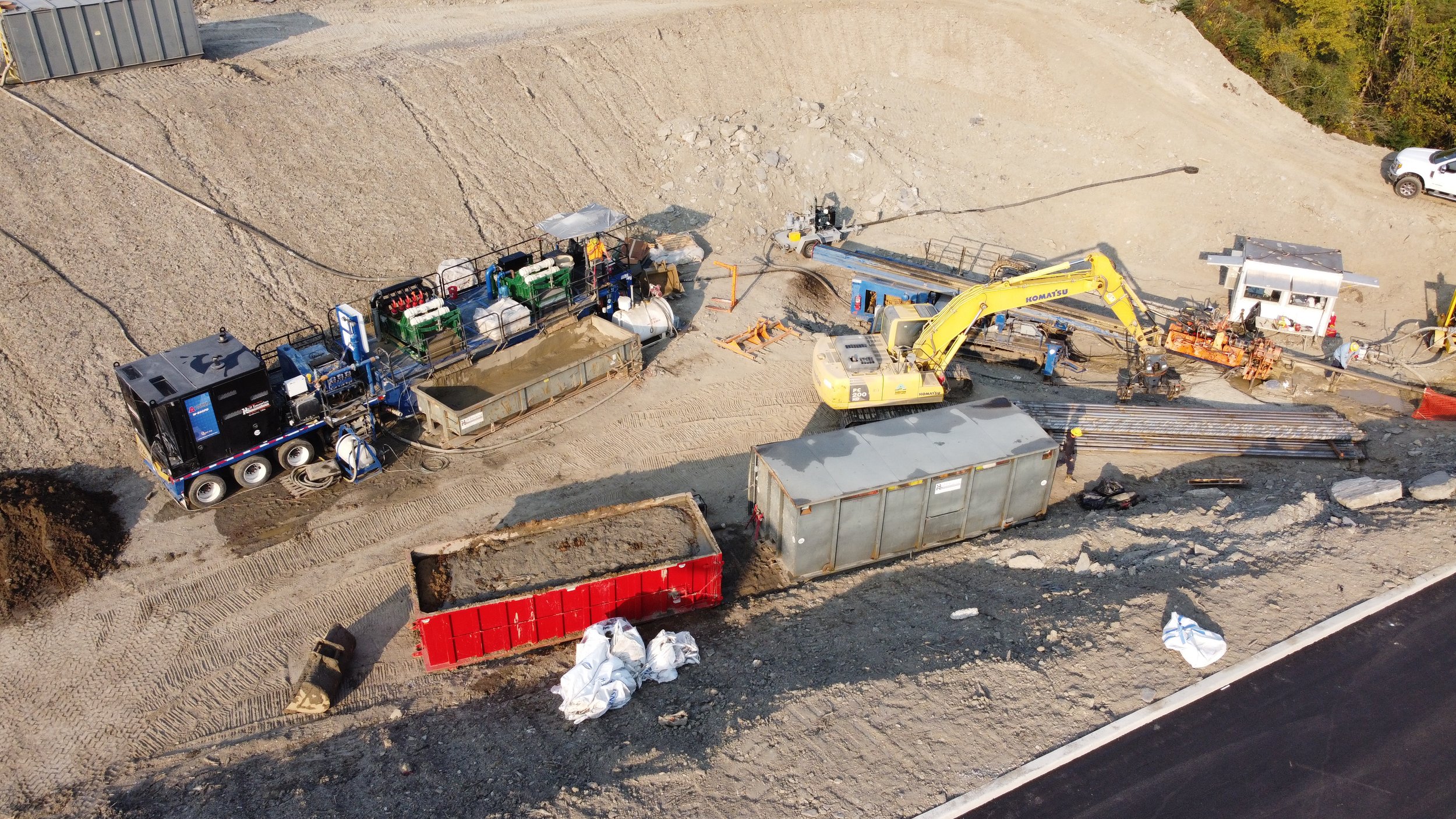 HDD jobsite with cuttings containment