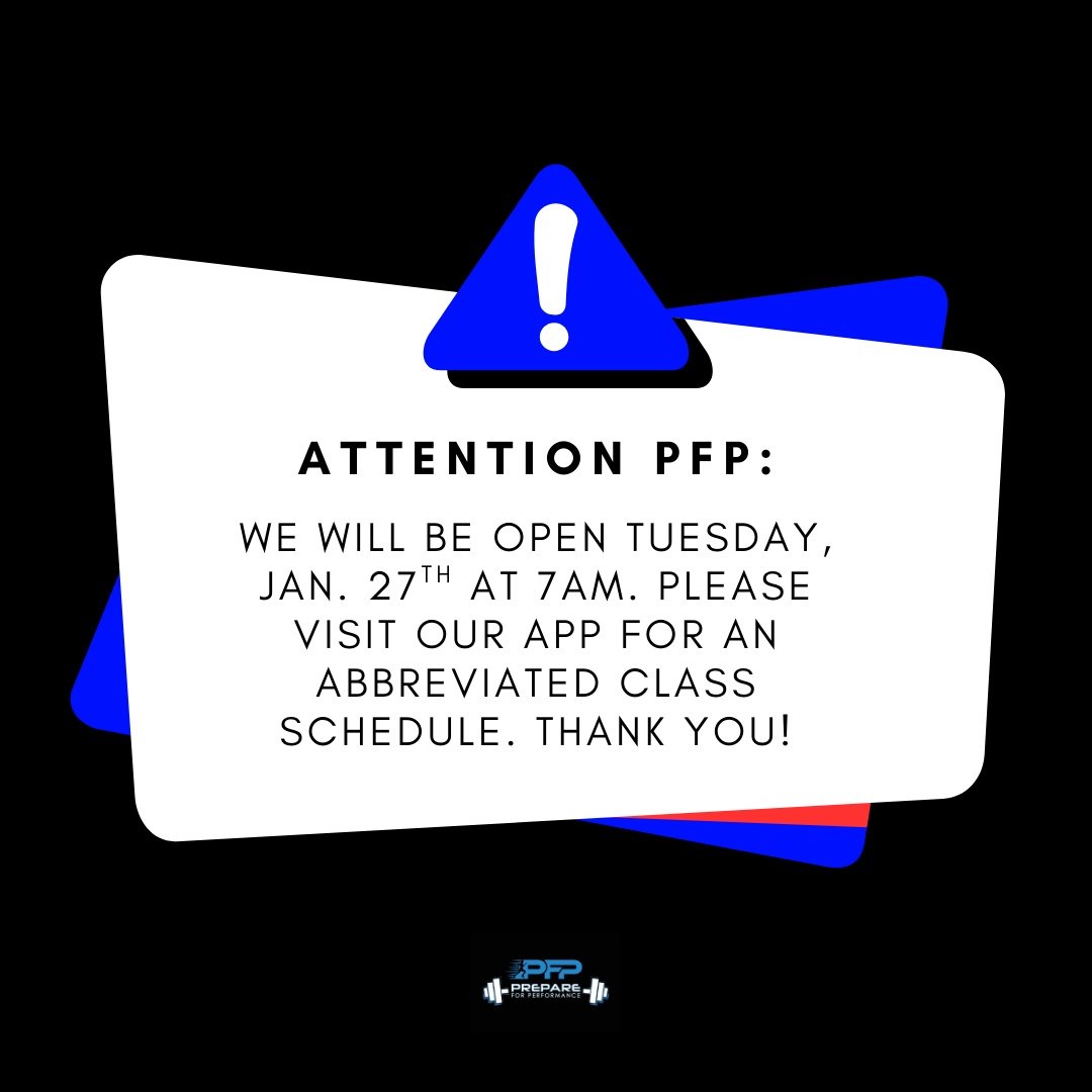 PFP Members&ndash; please visit our app to see our abbreviated class schedule.
Thank you!