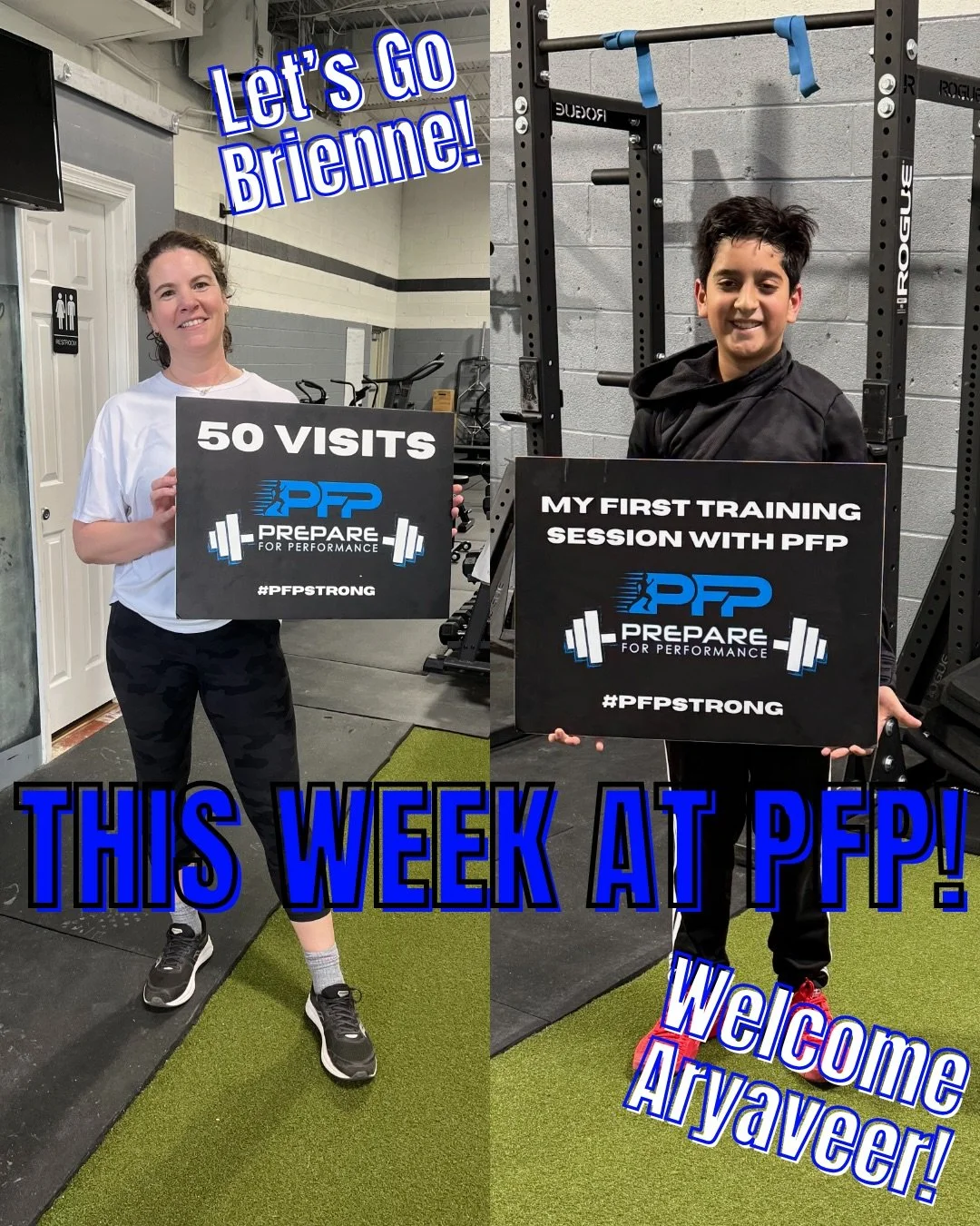 Weekly highlight at PFP!

We welcomed a new athlete to training this week, Aryaveer and we also celebrated Brienne hitting 50 visits! 

Our adult members have been crushing conditioning days, improving heart health and work capacity while still train