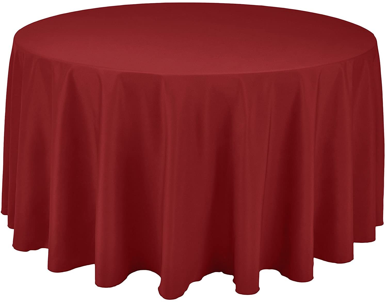 Round Tablecloth Solid Wine Red