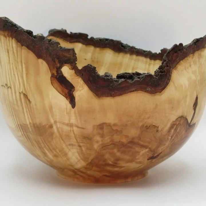 Just finished some HUGE and really stunning live edge red maple bowls - tons of gorgeous figure. Been working on a tree that came down in Ida - lots of work, but worth the effort!!! Visit the website to see pics and buy. Working on getting my Instagr