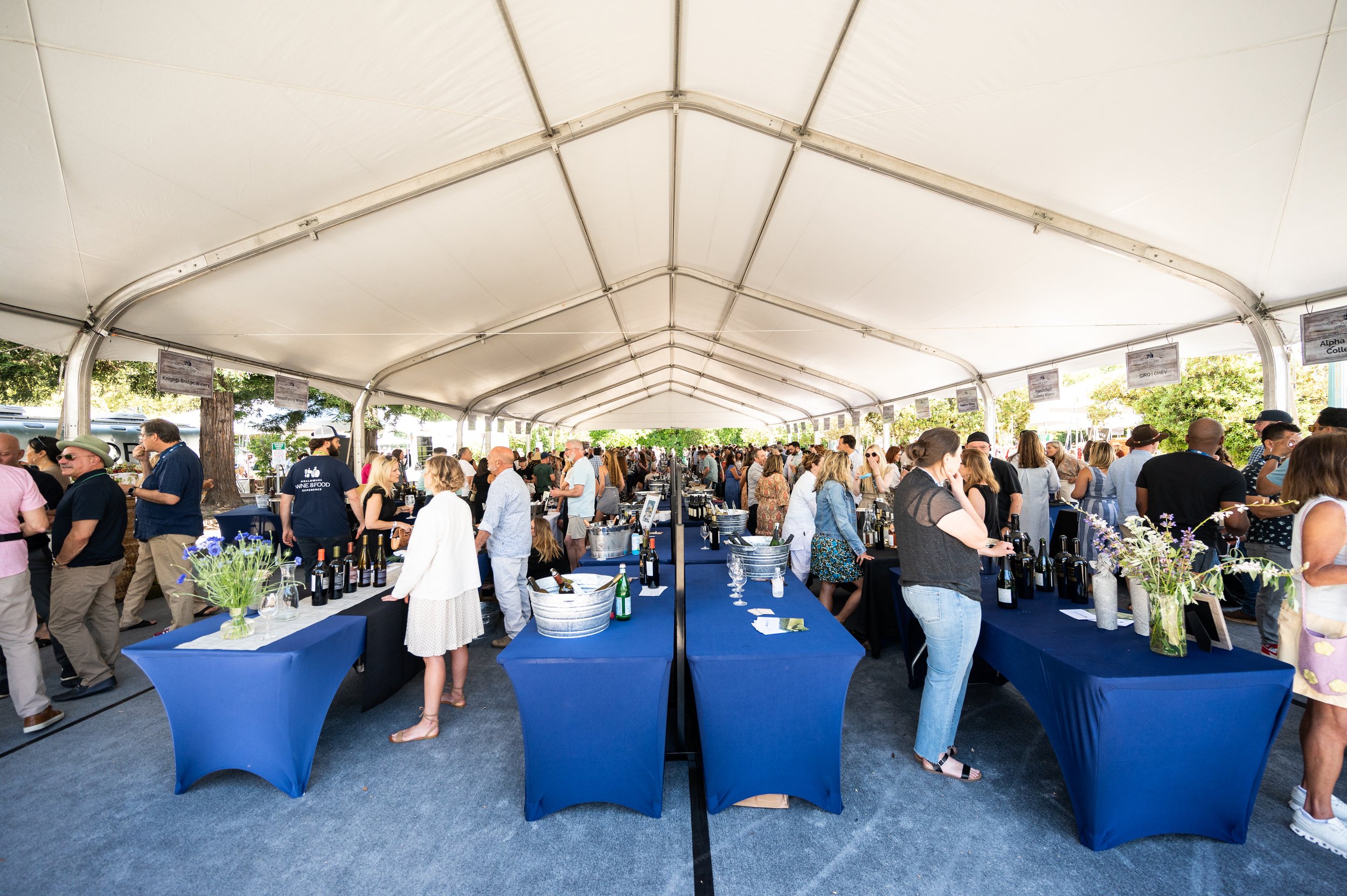 Sonoma County Boutique Winery Center Aisle Tables
