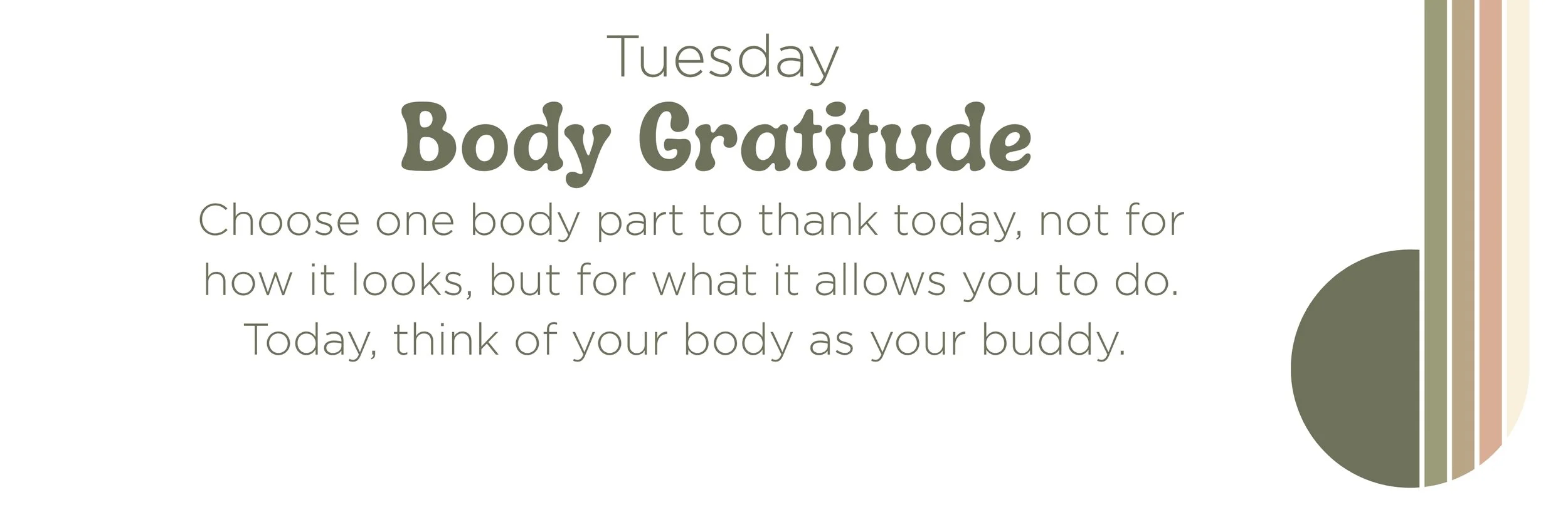 Body Gratitude self-care prompt for Tuesday from the Summer of Self Love series, inviting appreciation for the body with a vintage-inspired visual style.