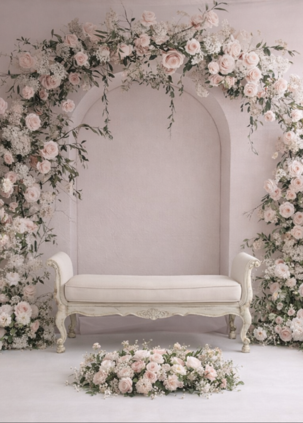 White & Pink Floral Arch