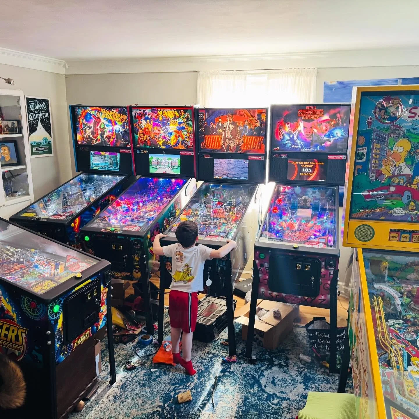 Just a few machines waiting patiently for their new home! What games / pinball would you love to play again? (I&rsquo;m personally holding on to hope that Addams Family pinball will cross our path soon.)