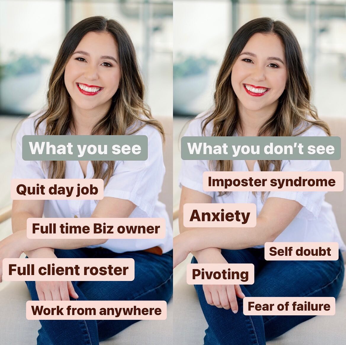 🤷🏻&zwj;♀️Imposter Syndrome is a real b*tch 

Today marks 6️⃣months full time in my business 🎉And today is National Entrepreneur Day. 

&bull;I figured I would pull back the curtain and show both sides of the spectrum when it comes to my personal j