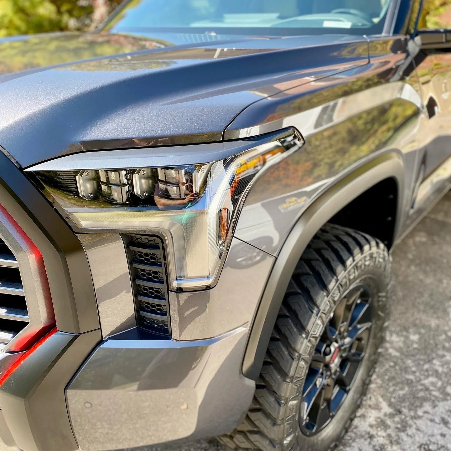 Close-up of a restored truck headlight with crystal-clear lens clarity after a professional oxidation removal service, serving vehicle owners in the NKY and Cincinnati region.