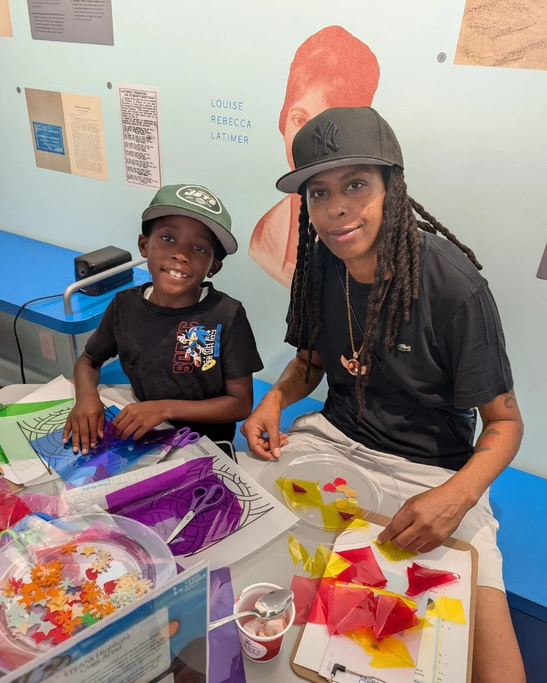 At this month&rsquo;s STEAM Saturday, our partners at @museumateldridgestreet led a workshop at the Lewis Latimer House! We explored the history of stained glass lighting and design in sacred spaces, and a hands-on activity for visitors of all ages. 