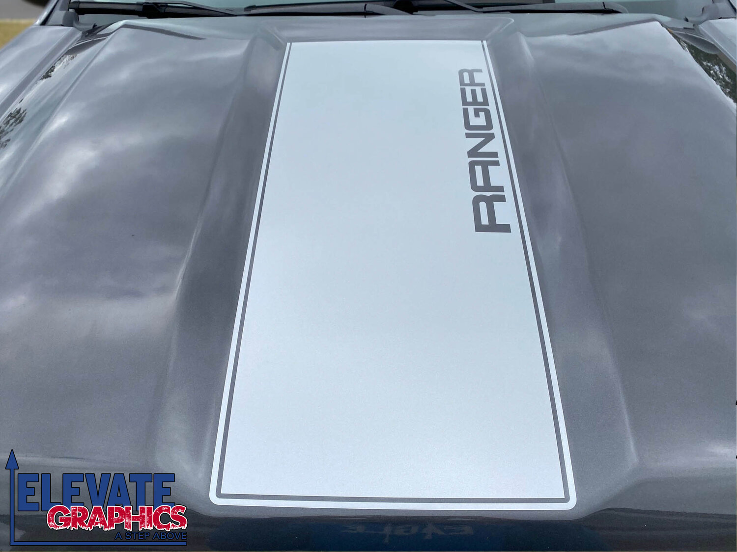  Elevate Graphics - Compatible with Ford Ranger Side Split  Graphics Vinyl Auto Stripes Decals and Stickers Years 2019-2023