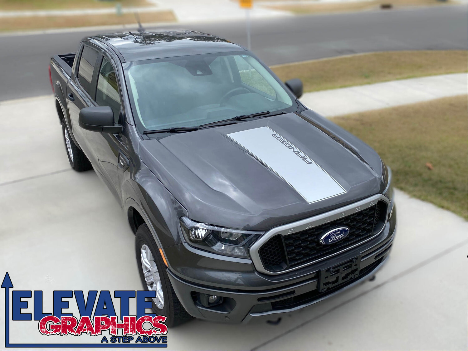  Elevate Graphics - Compatible with Ford Ranger Side Split  Graphics Vinyl Auto Stripes Decals and Stickers Years 2019-2023