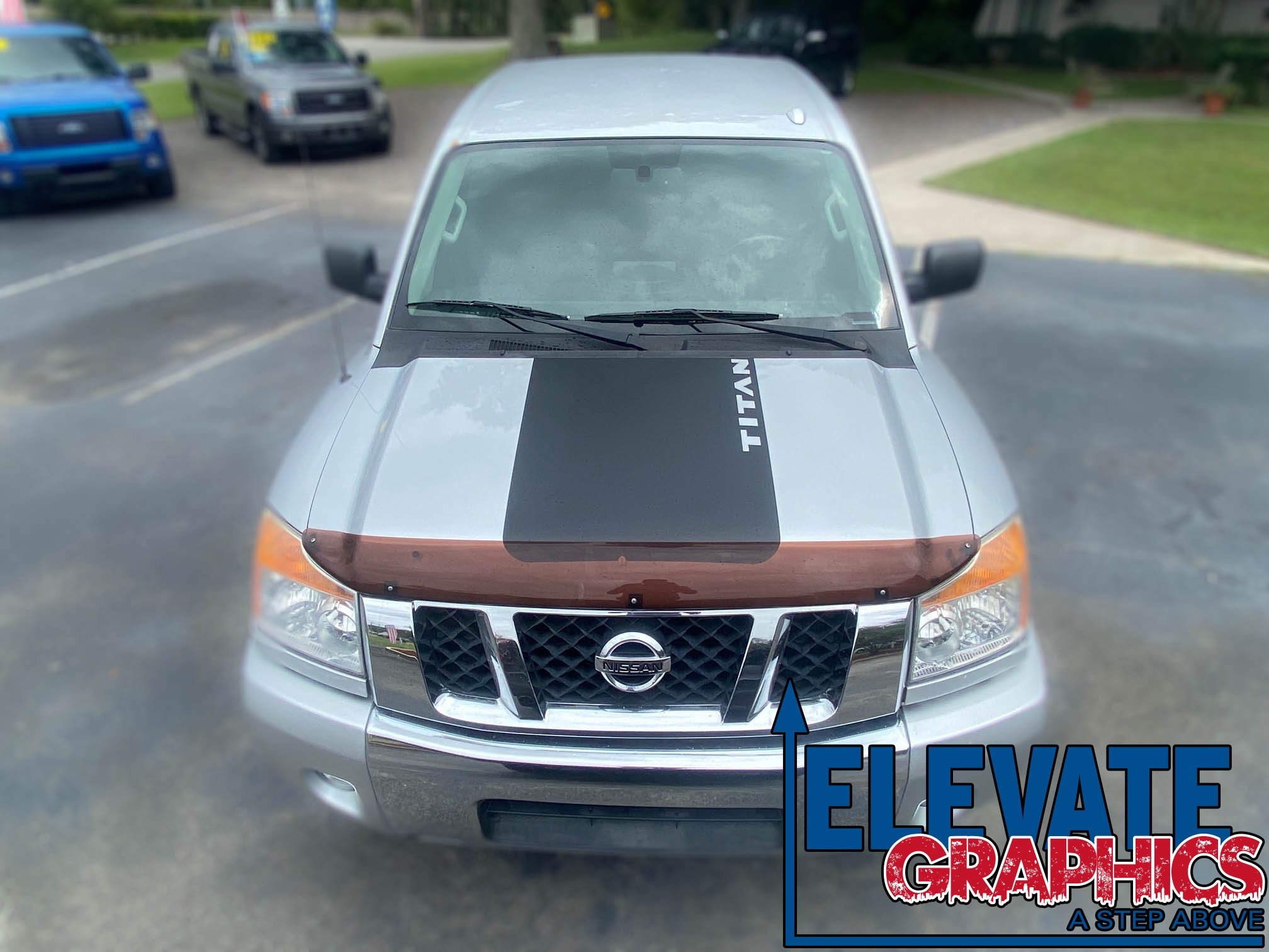 Nissan Titan Hood Power Stripes : Vinyl Graphics 3M Decals And Stickers Years 2004-2015 - Elevate Graphics