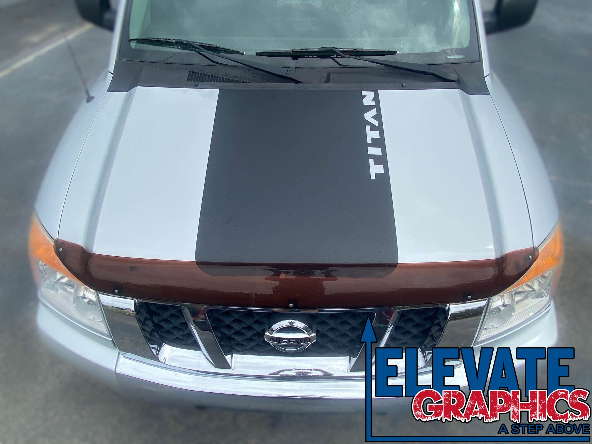 Nissan Titan Hood Power Stripes : Vinyl Graphics 3M Decals And Stickers Years 2004-2015 - Elevate Graphics