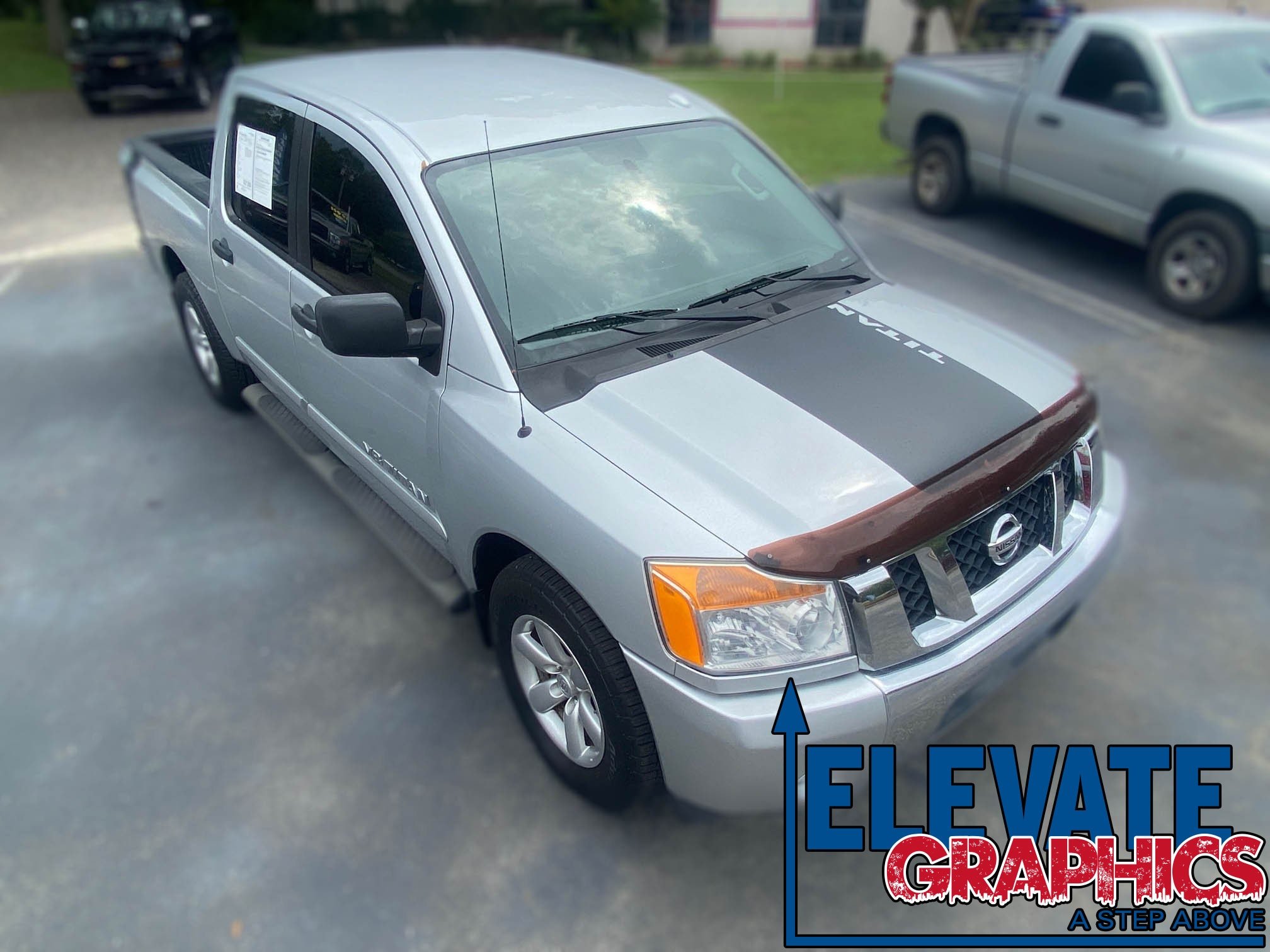 Nissan Titan Hood Power Stripes : Vinyl Graphics 3M Decals And Stickers Years 2004-2015 - Elevate Graphics
