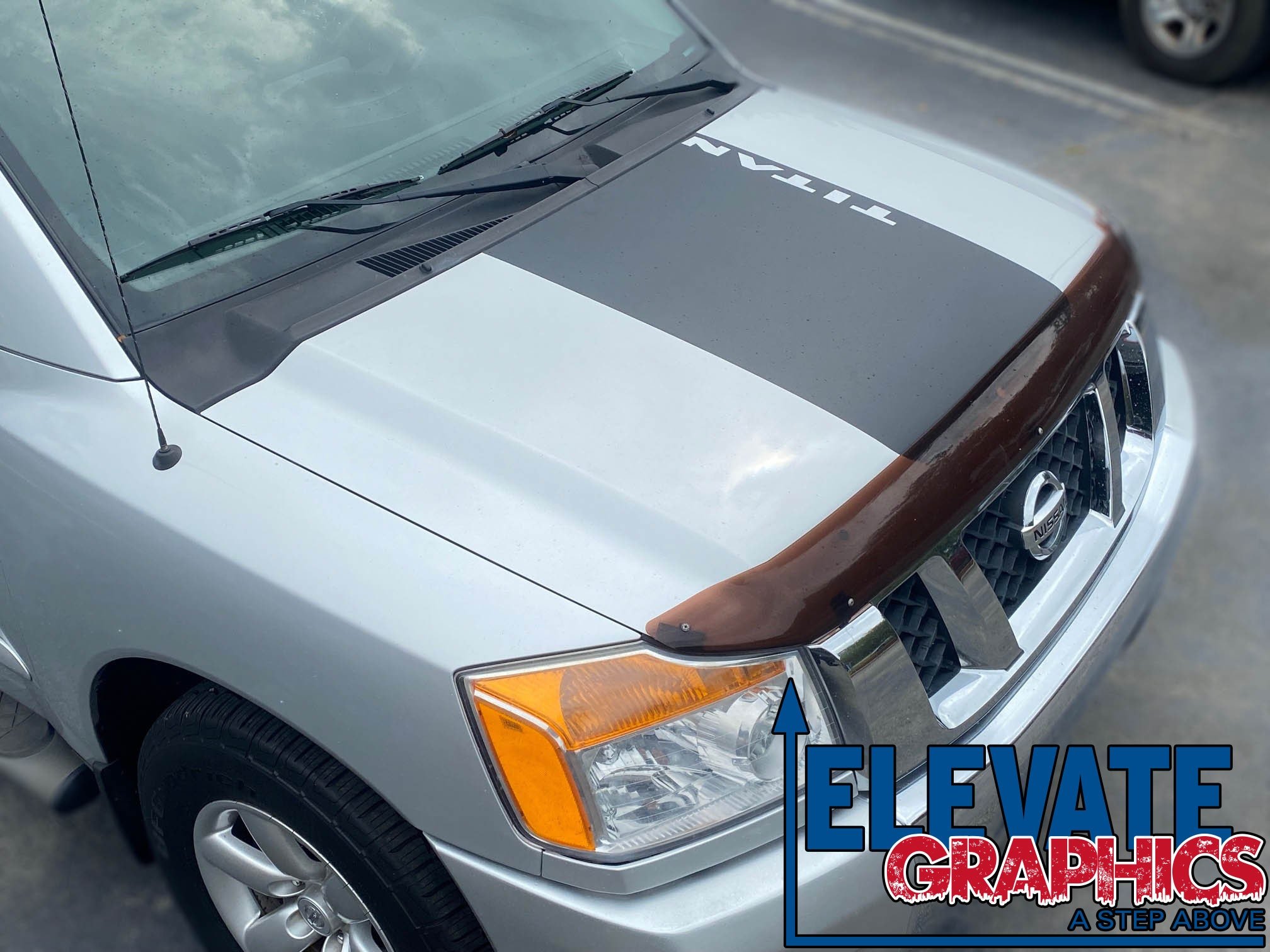 Nissan Titan Hood Power Stripes : Vinyl Graphics 3M Decals And Stickers Years 2004-2015 - Elevate Graphics