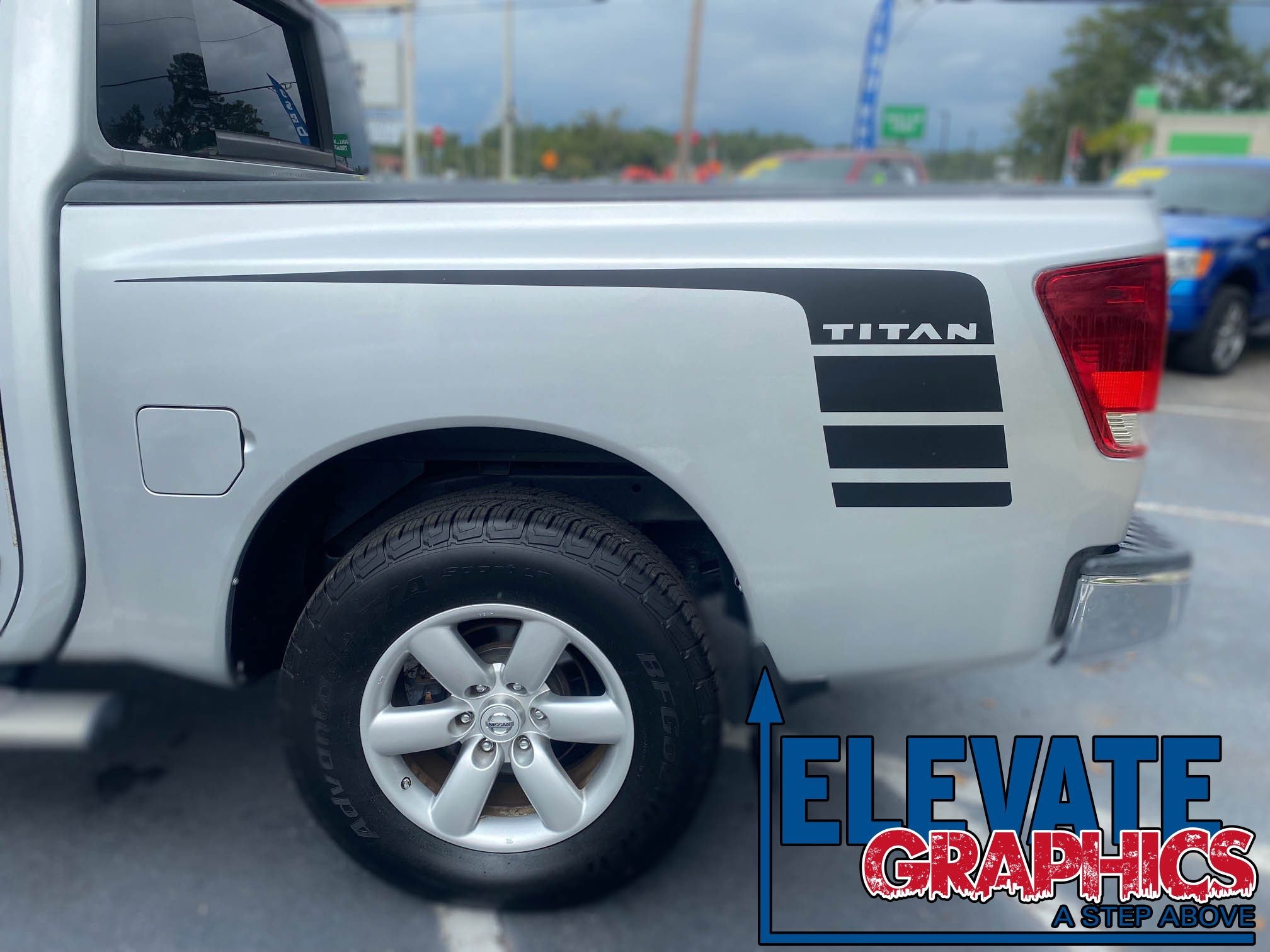 Nissan Titan Side Power Stripes: 3M Graphics Vinyl Decals And Stickers Years 2004-2015 - Elevate Graphics
