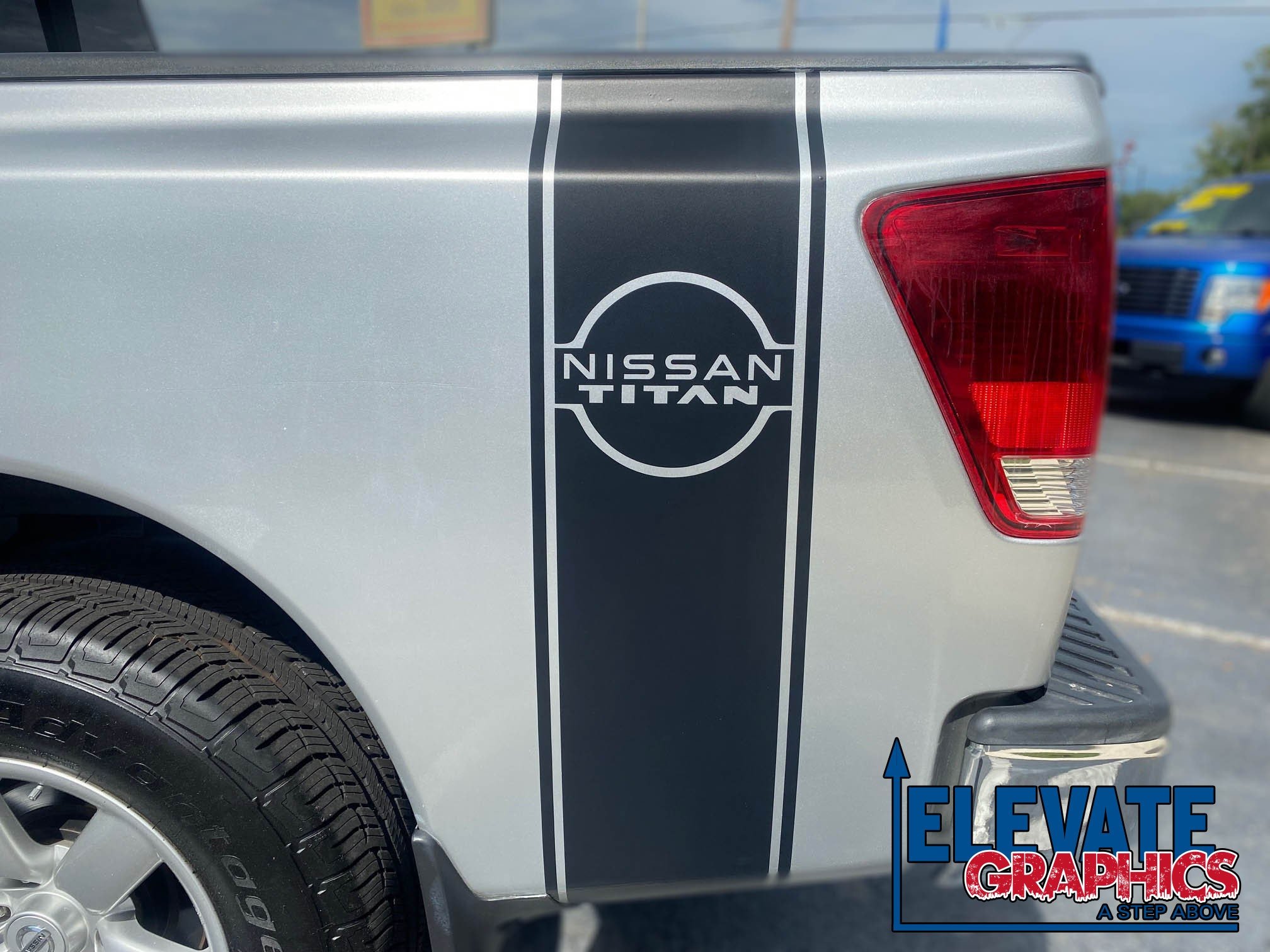 Nissan Titan Side Banner Stripes : Vinyl Graphics 3M Decals And Stickers Years 2004-2023 - Elevate Graphics
