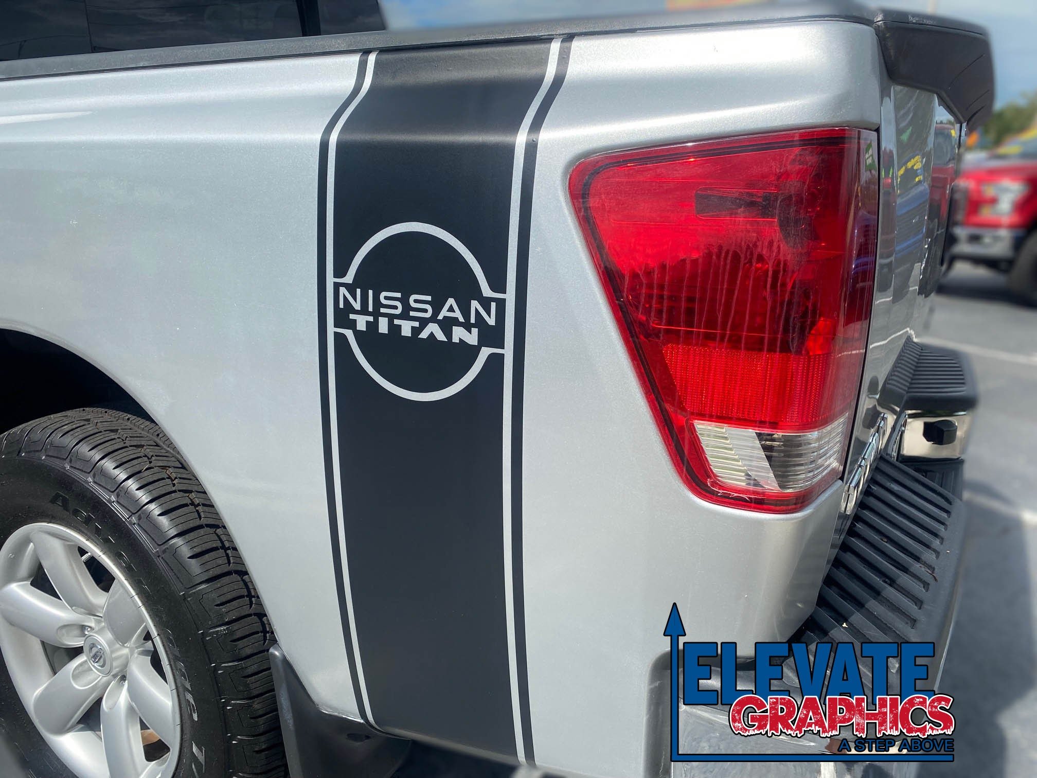 Nissan Titan Side Banner Stripes : Vinyl Graphics 3M Decals And Stickers Years 2004-2023 - Elevate Graphics