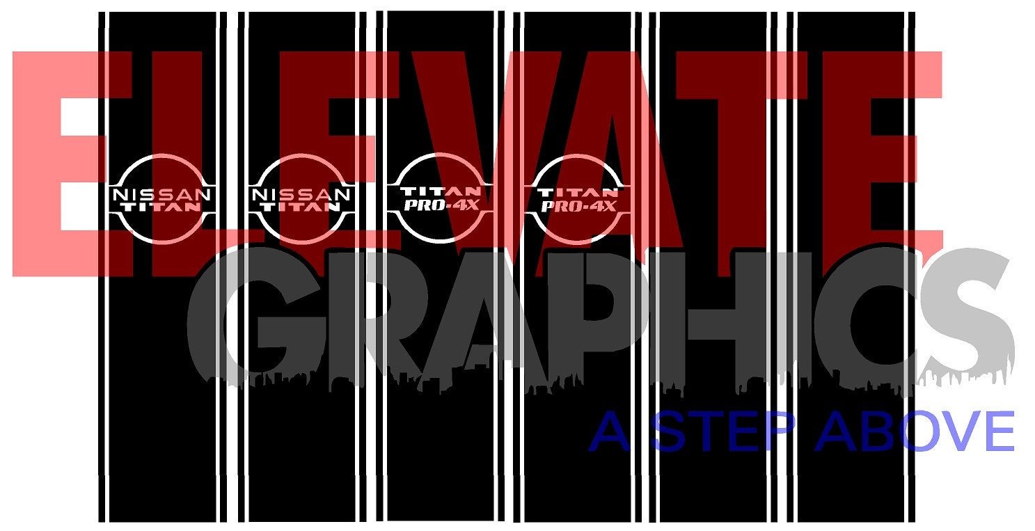 Nissan Titan Side Banner Stripes : Vinyl Graphics 3M Decals And Stickers Years 2004-2023 - Elevate Graphics