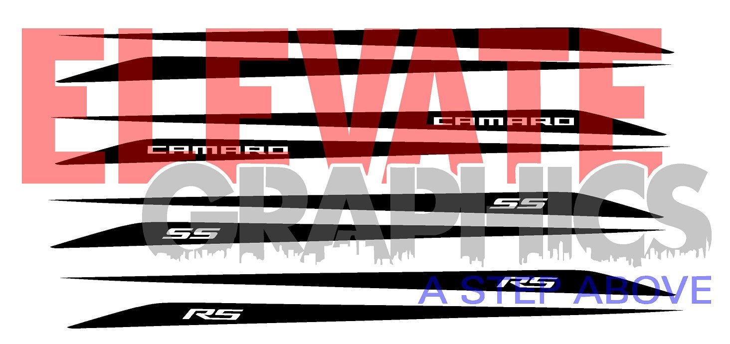 Chevy Camaro Side Rocker Bullet Graphics 3M Auto Stripes Vinyl Decals Stickers 2010-2018 - Elevate Graphics