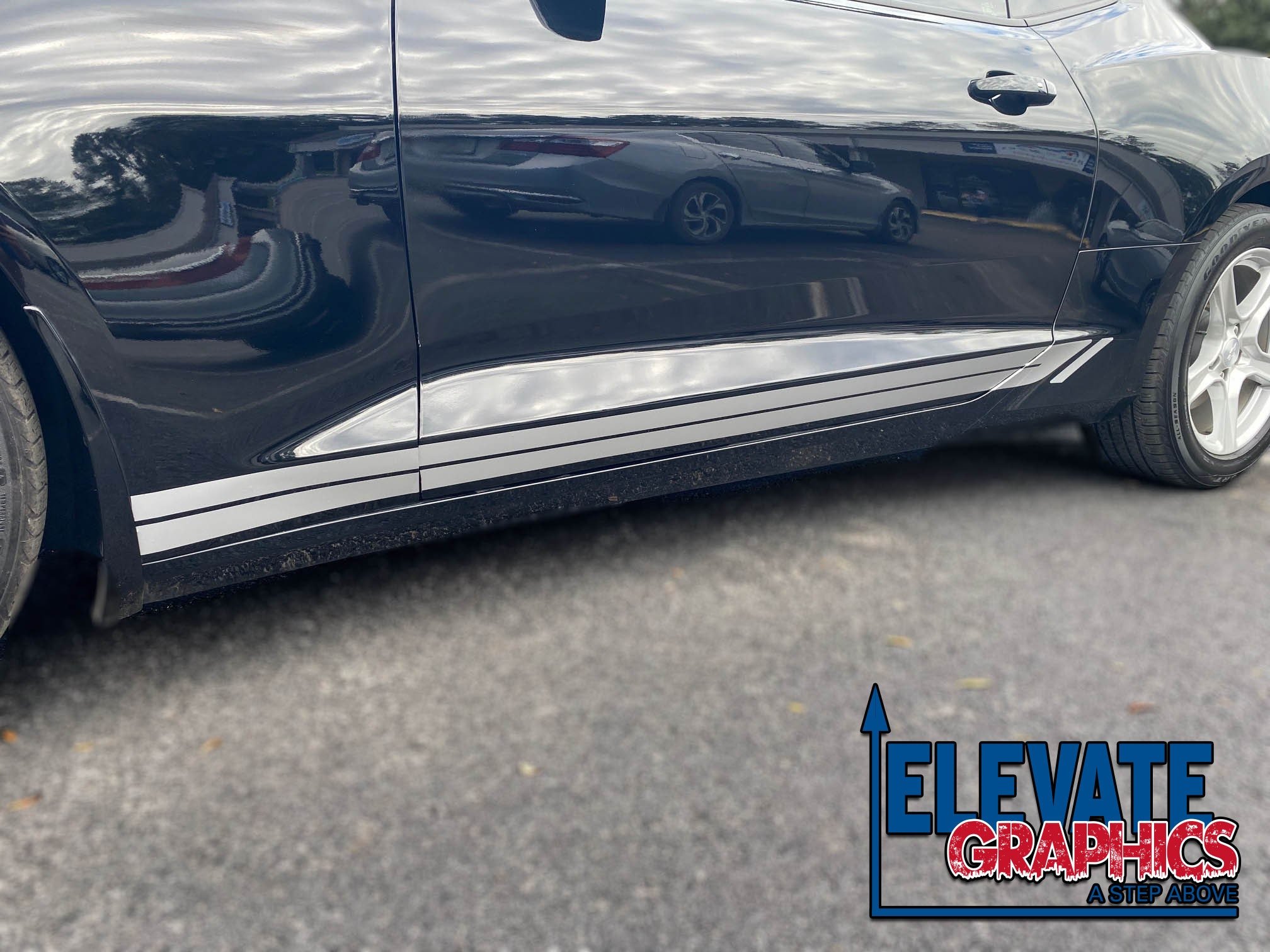 Chevy Camaro Side Rocker Runner Stripes 3M Auto Graphics Vinyl Decals Years 2016-2018 - Elevate Graphics