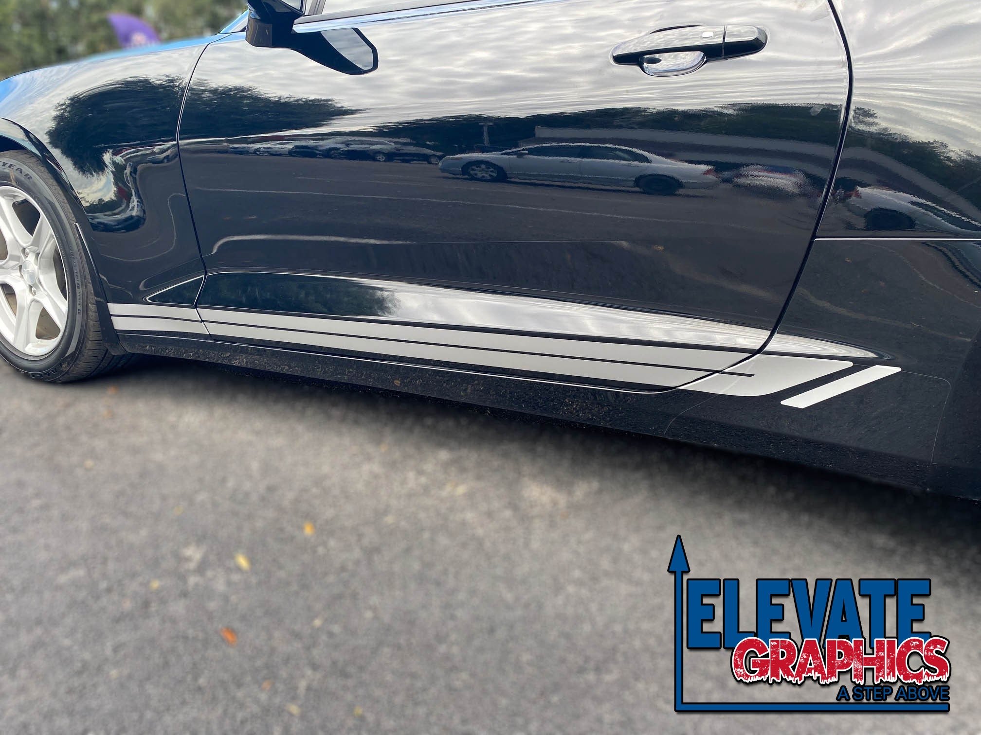 Chevy Camaro Side Rocker Runner Stripes 3M Auto Graphics Vinyl Decals Years 2016-2018 - Elevate Graphics