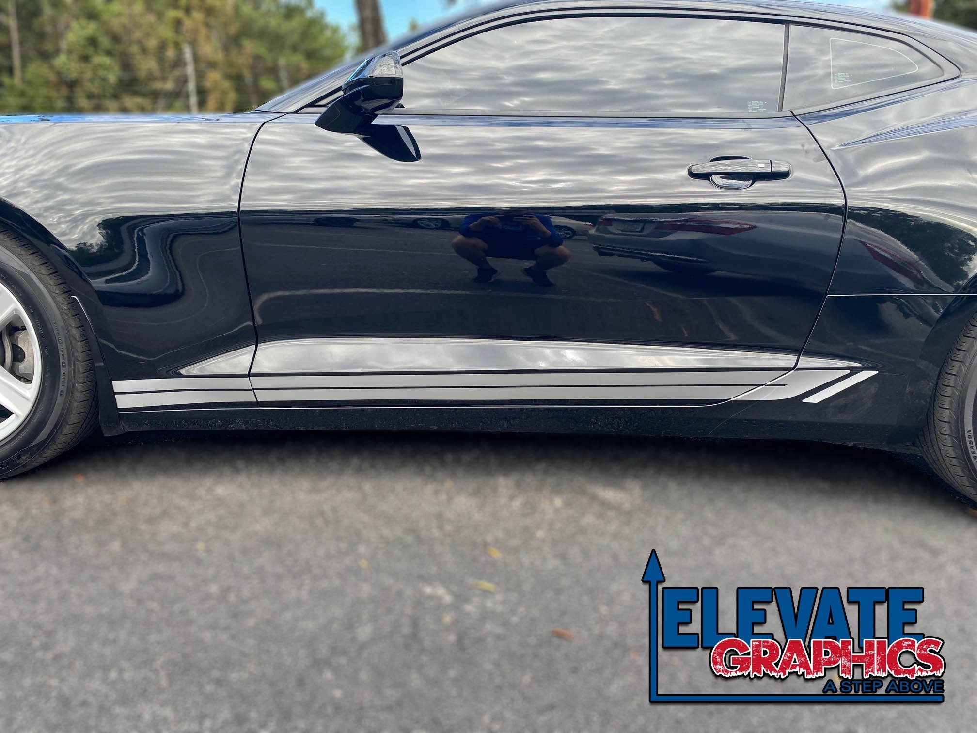 Chevy Camaro Side Rocker Runner Stripes 3M Auto Graphics Vinyl Decals Years 2016-2018 - Elevate Graphics