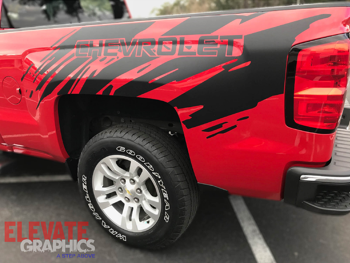 Chevy Silverado Side Splatter Stripes Auto Vinyl Graphics 3M Decals OEM ...