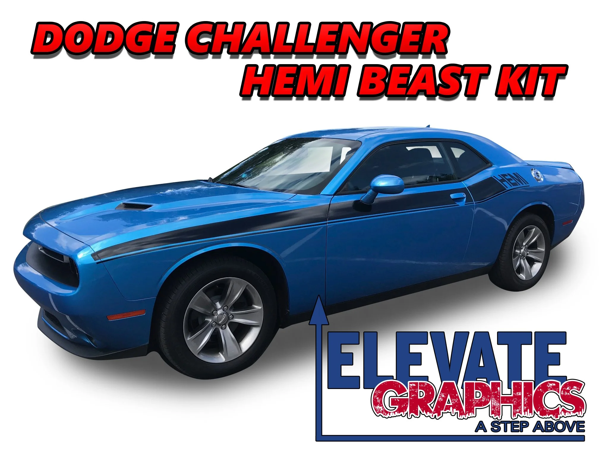 Dodge Challenger Side Hemi Beast Stripes Auto Vinyl Graphics 3M