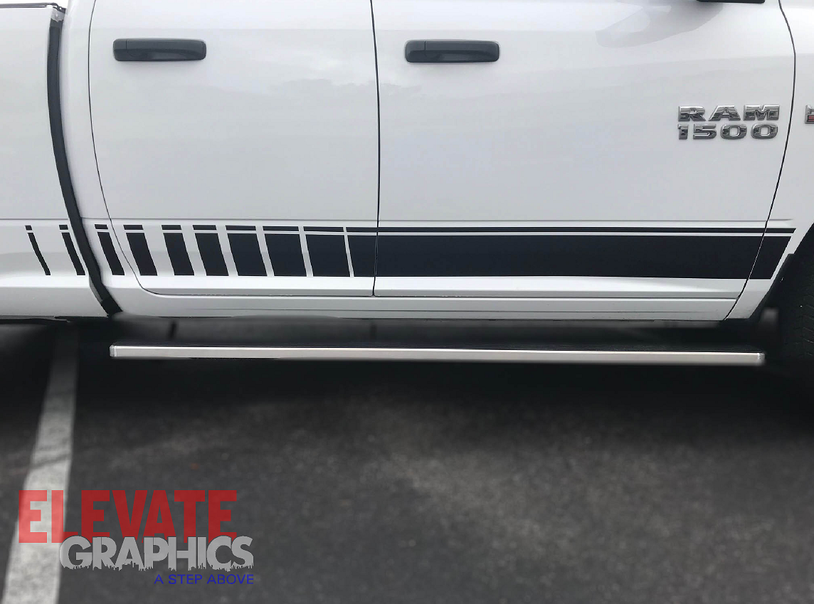 Dodge Ram 1500 Rocker Dash Stripes: Auto Vinyl Graphics 3M Decals And ...