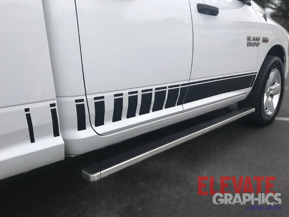 Dodge Ram 1500 Rocker Dash Stripes: Auto Vinyl Graphics 3M Decals And ...