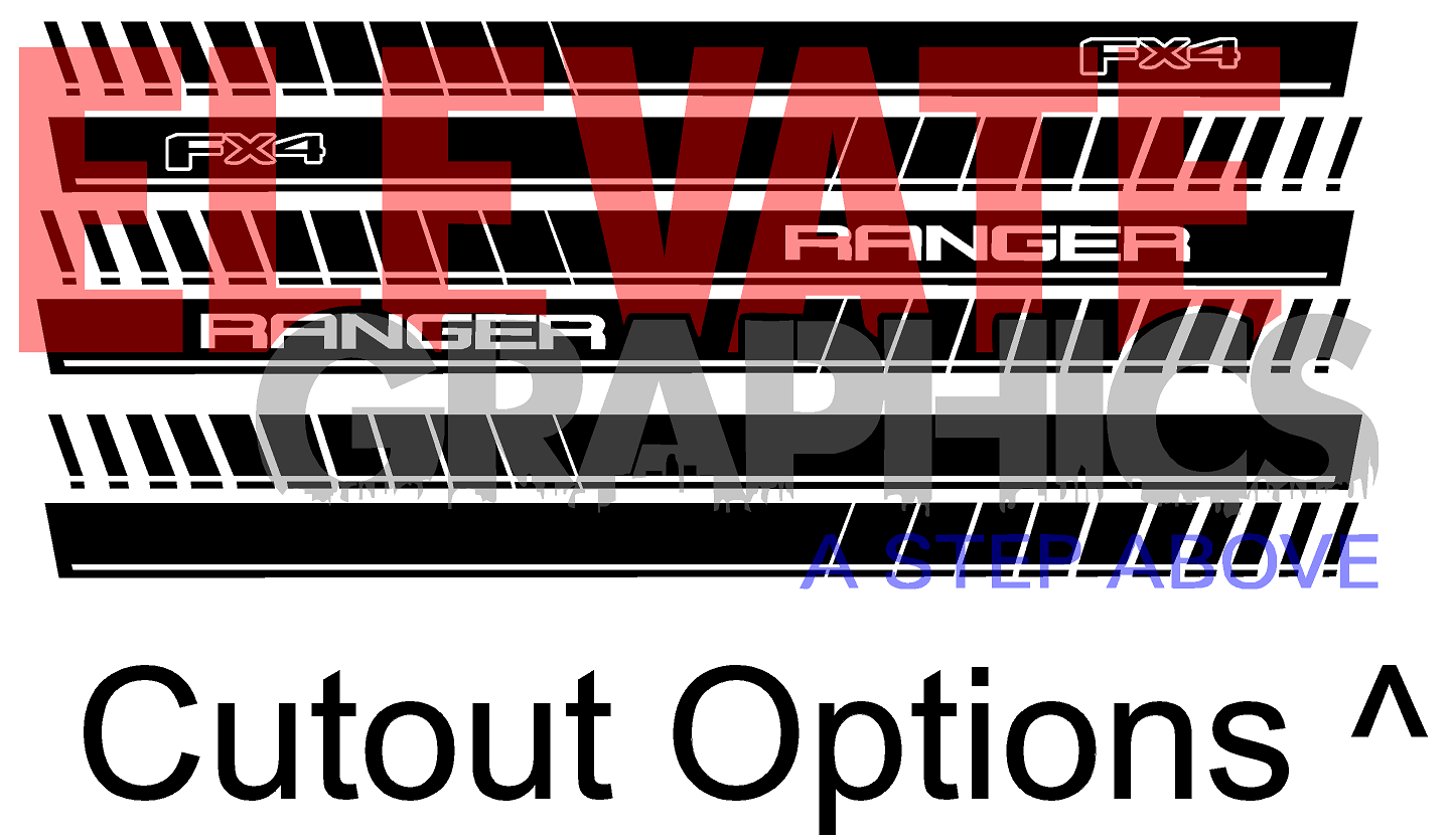 Ford Ranger Side Rocker Rang Stripes Auto Vinyl Graphics 3M Decals And ...