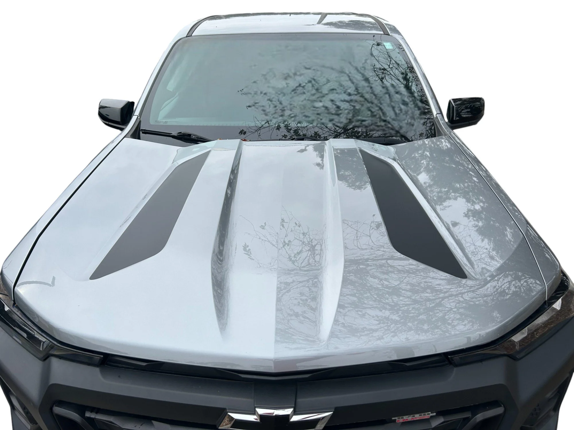 Fits Chevy Colorado Hood Spear Graphics: Auto Vinyl Decals Center Hood Stripes And Stickers Years 2023-2027