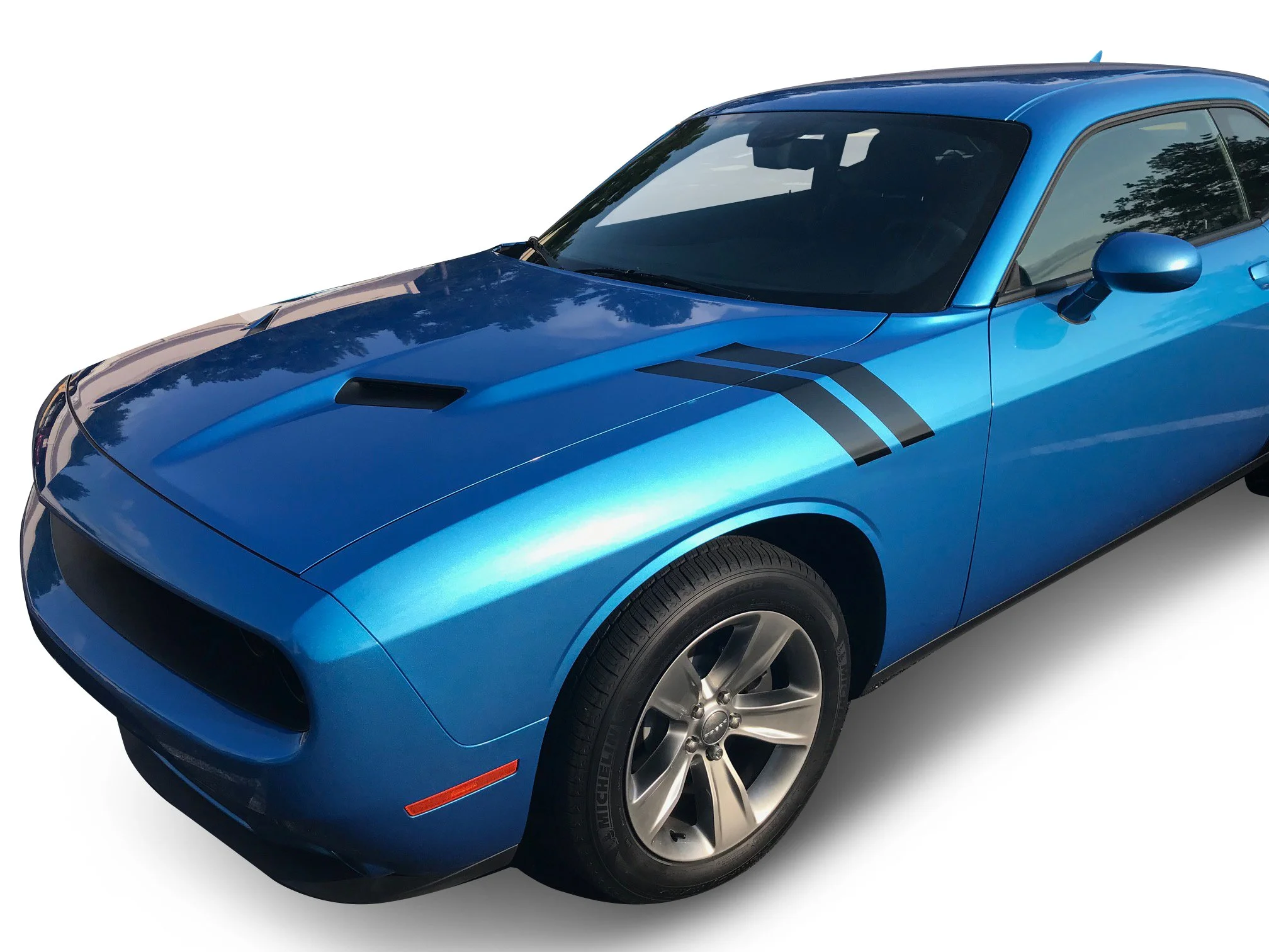 Fits Dodge Challenger Side Hash Mark Double Bar Stripes: Auto Vinyl Graphics Decals and Stickers Years 2008-2023