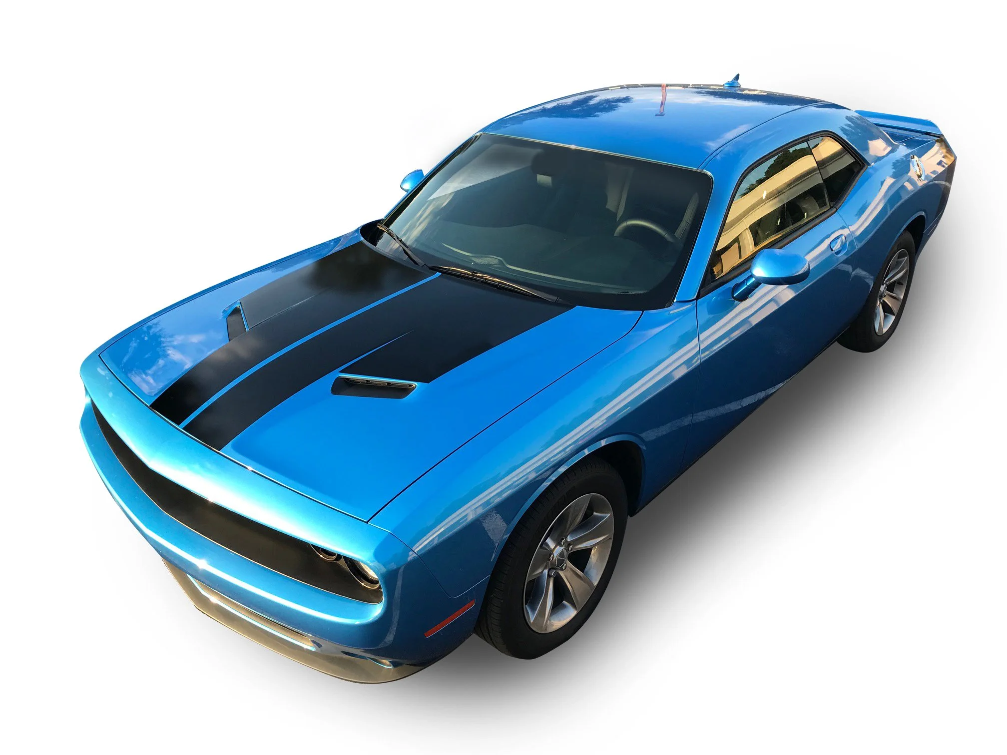 Fits Dodge Challenger Sport Hood Stripes: Auto Vinyl Graphics Decals and Stickers Years 2015-2023
