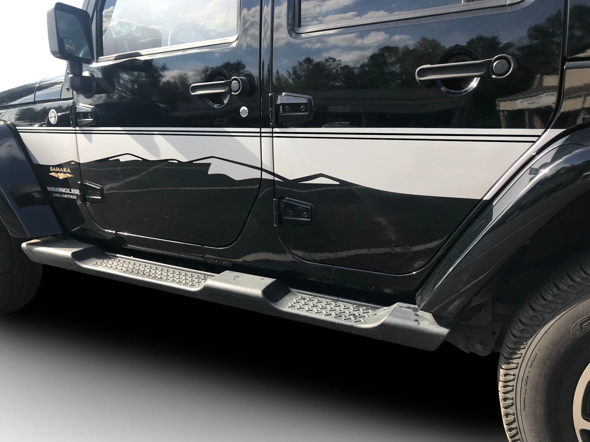 Fits Jeep Wrangler Side Band Stripes: Auto Vinyl Graphics Decals And Stickers Years 2007-2018