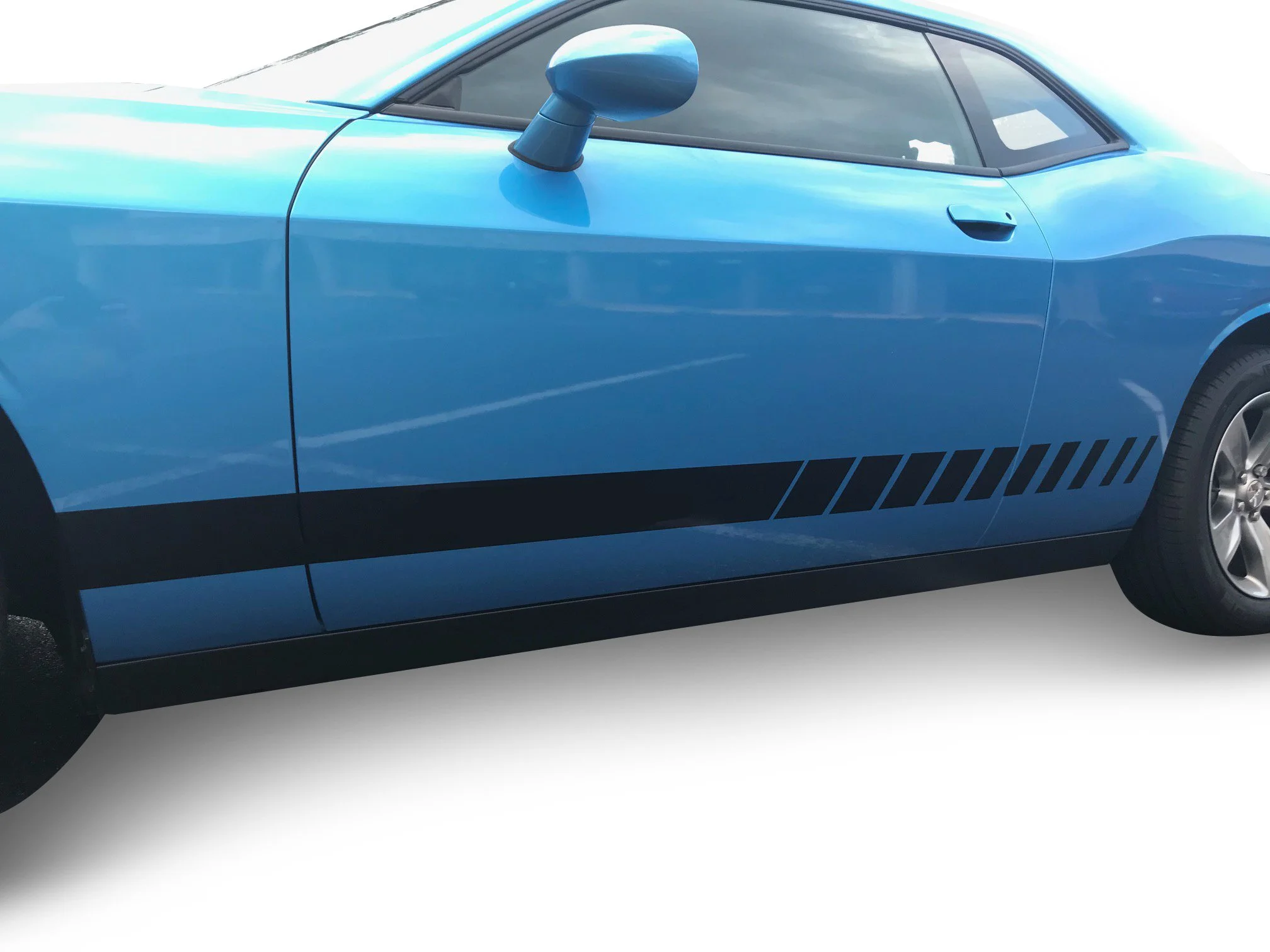 Fits Dodge Challenger Side Rocker Two Stripes: Auto Vinyl Graphics Decals and Stickers Years 2008-2023