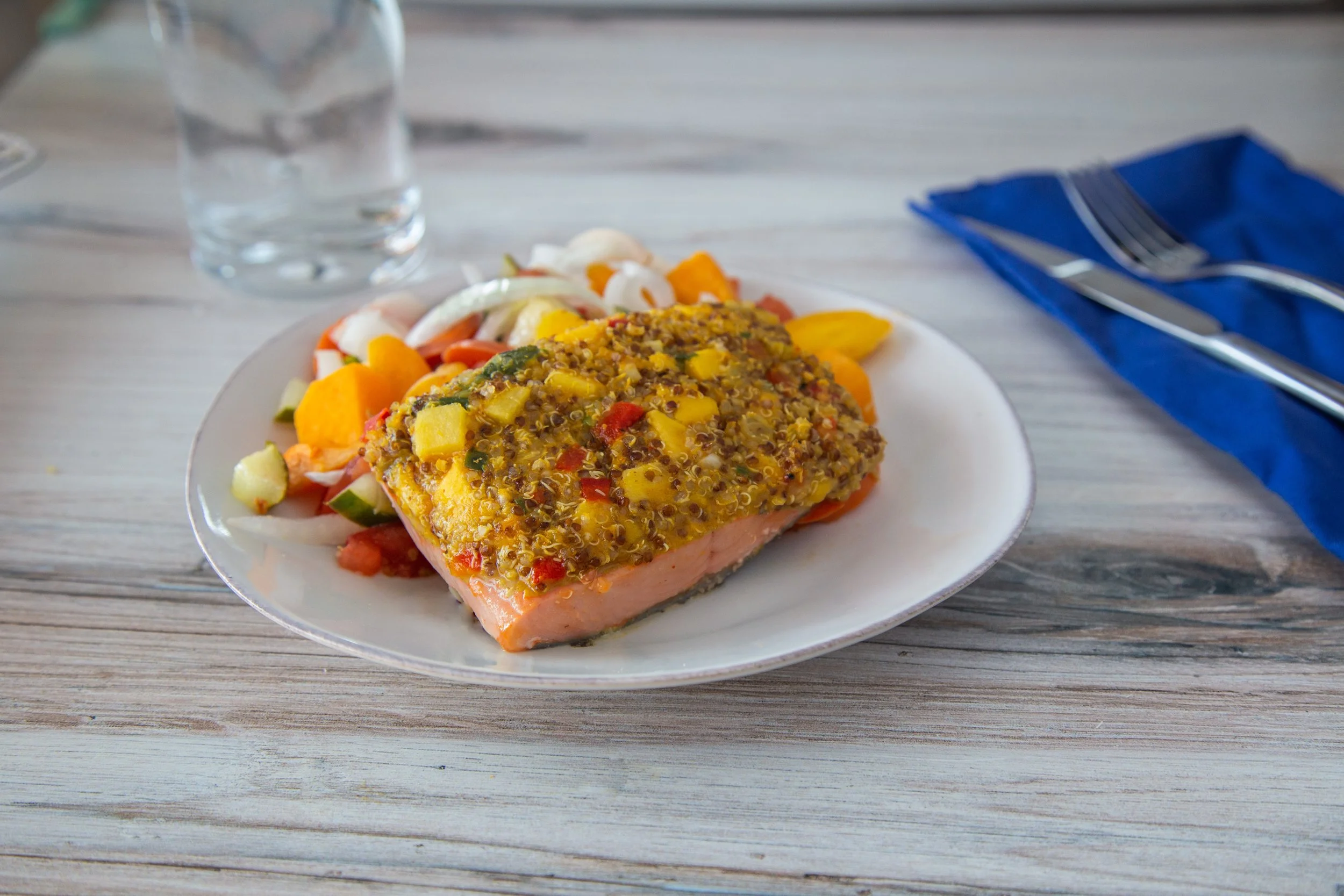 Orcastrations Mango Curry Quinoa Keta Salmon