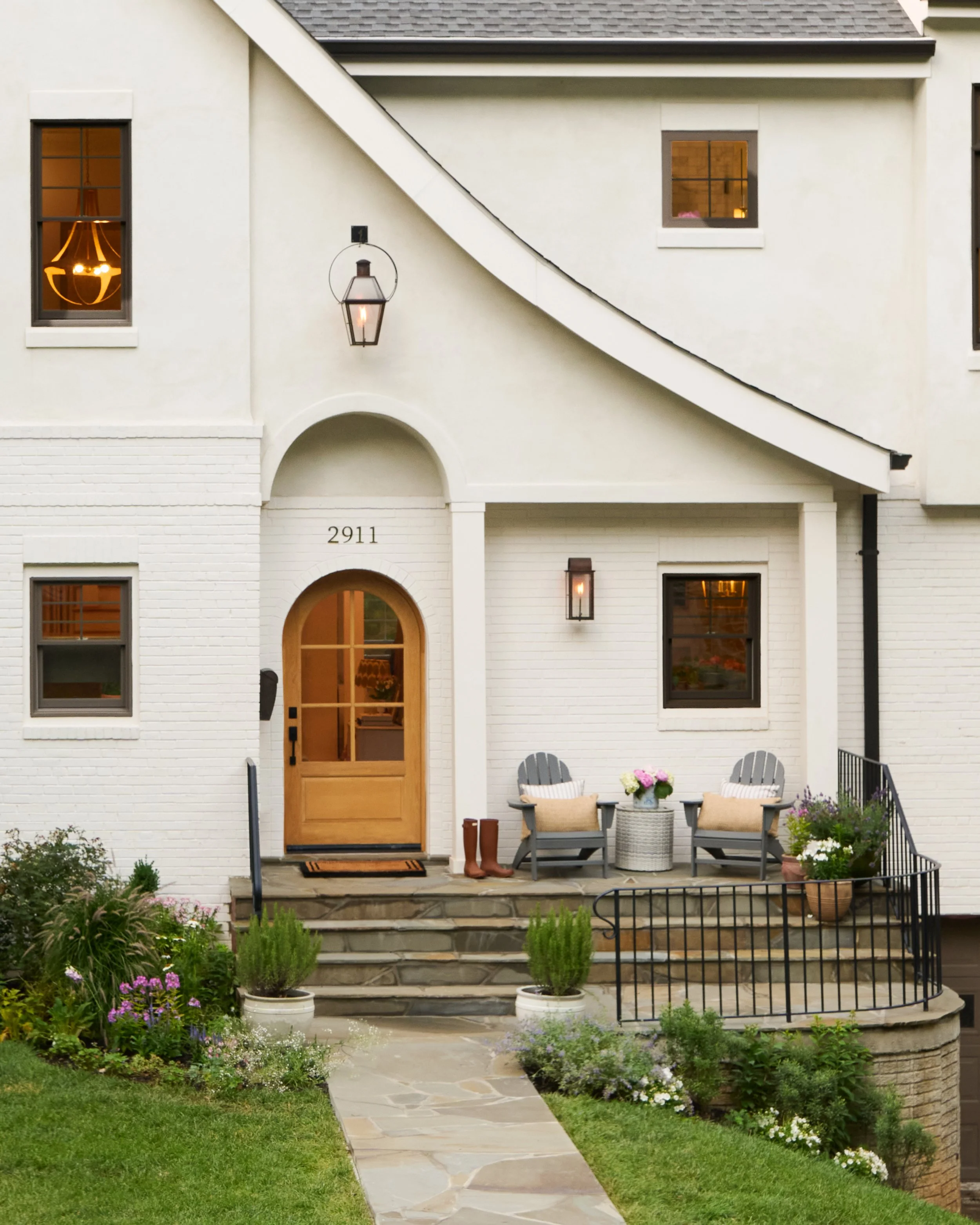 Arlington poptop entry architecture white arched door