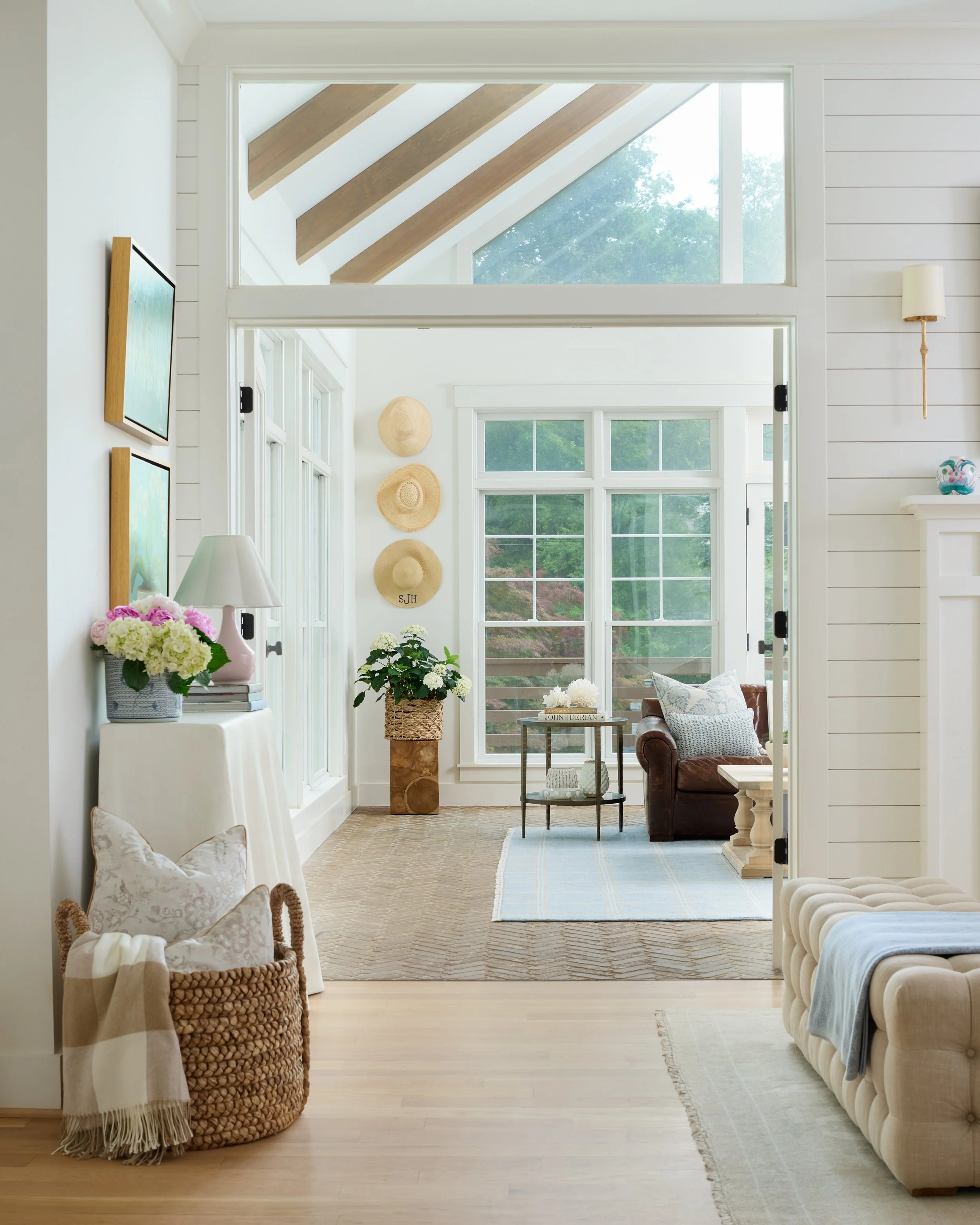 sunlit room Arlington brick flooring