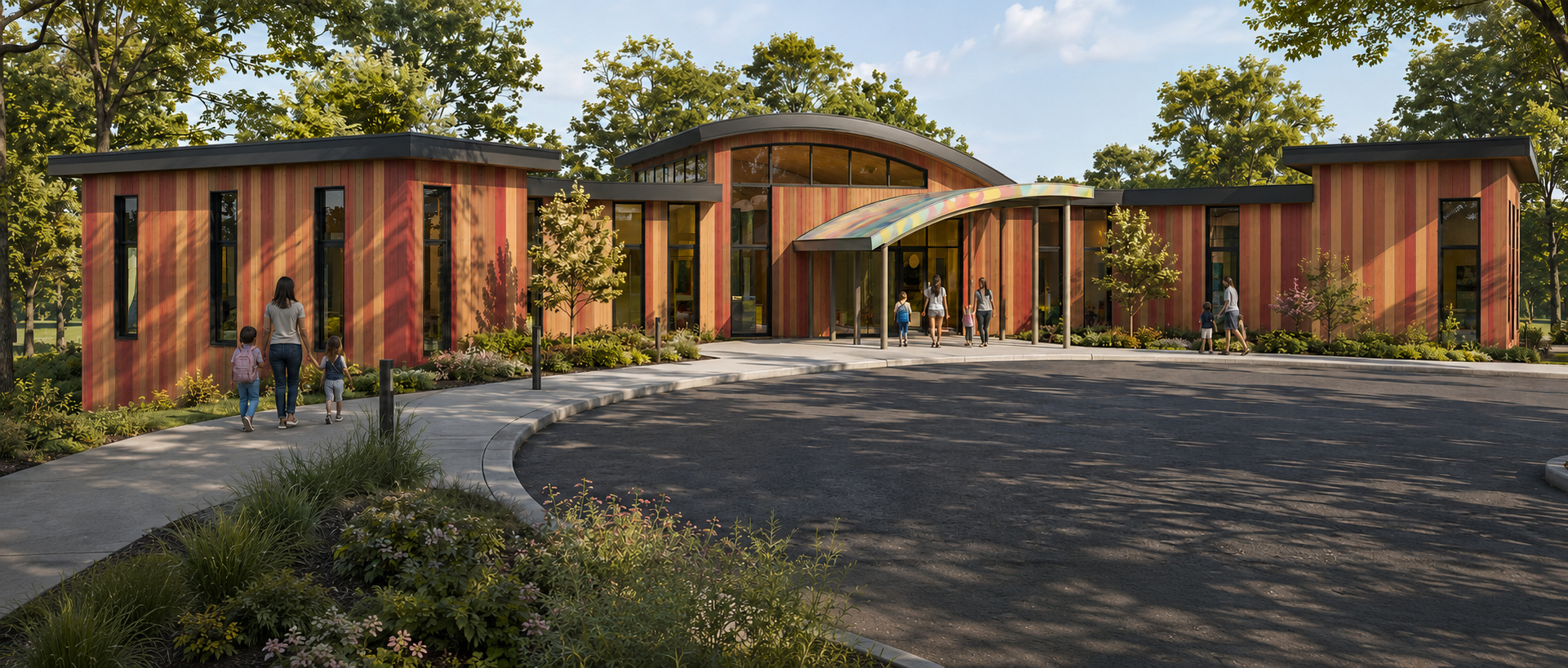 colorful facade for new daycare