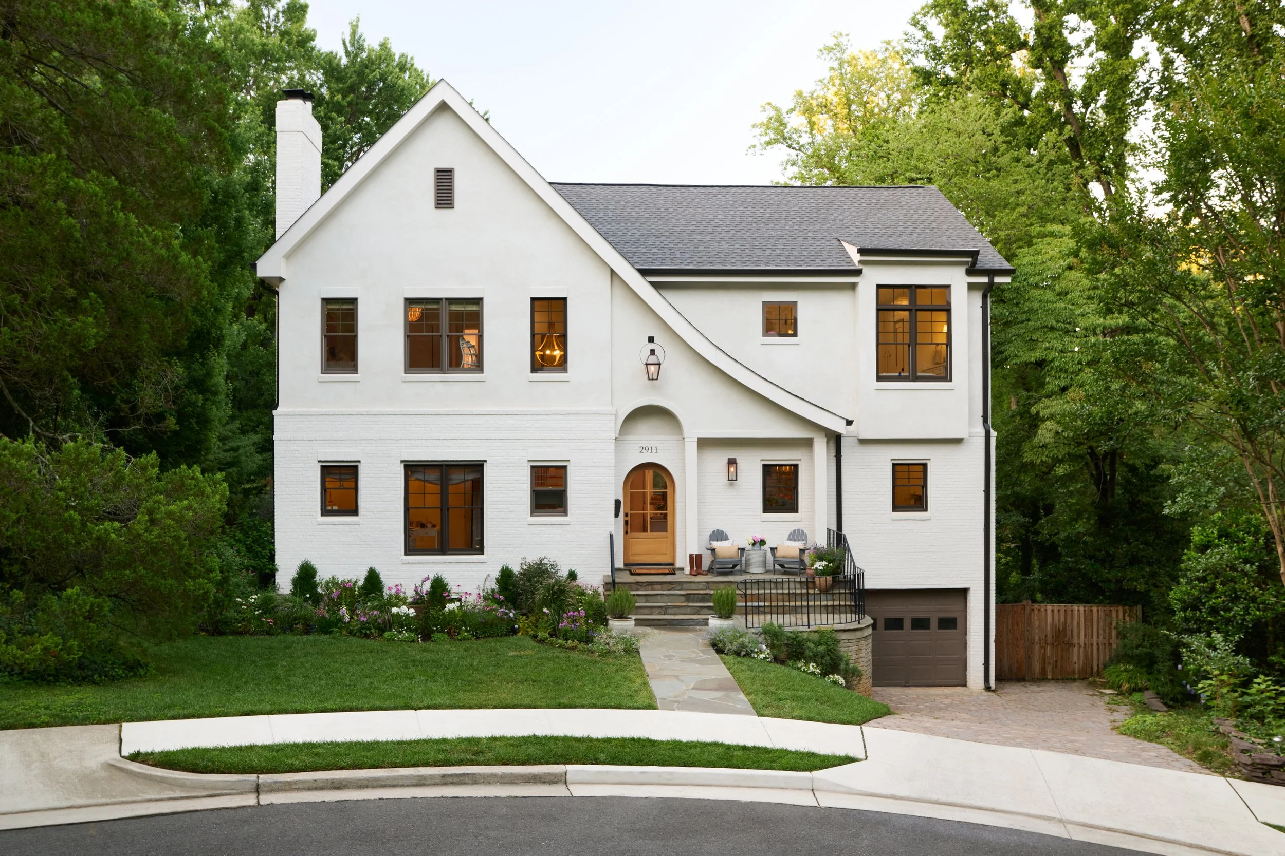 Arlington poptop addition architecture white arched door