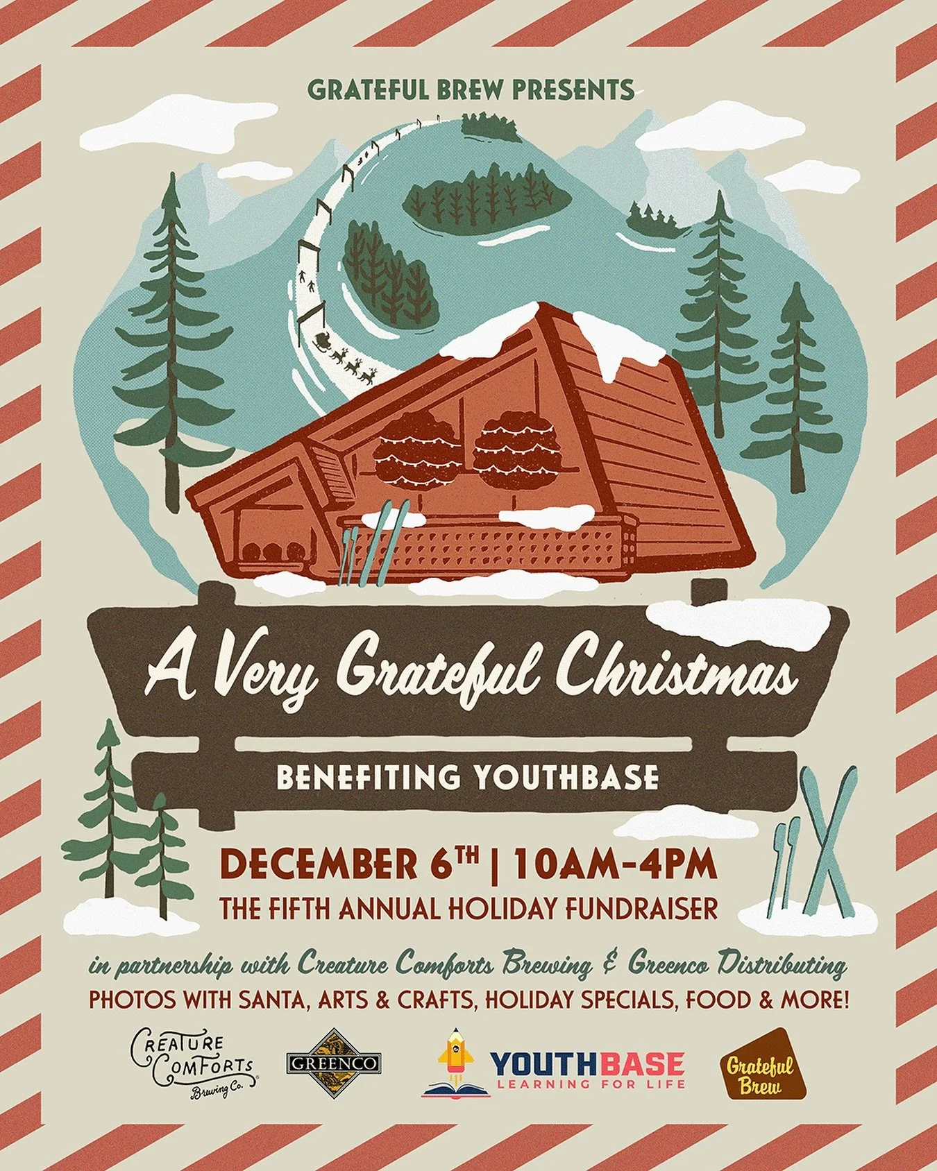 The most wonderful holiday fundraiser for @youthbase is just a few weeks away!! 🎅 

Photos with Santa! Free arts and crafts! Hot cocoa bar! Holiday coffee and beer! @creaturecomfortsbeer tap feature! Amazing raffle baskets! Food from @daylightburrit