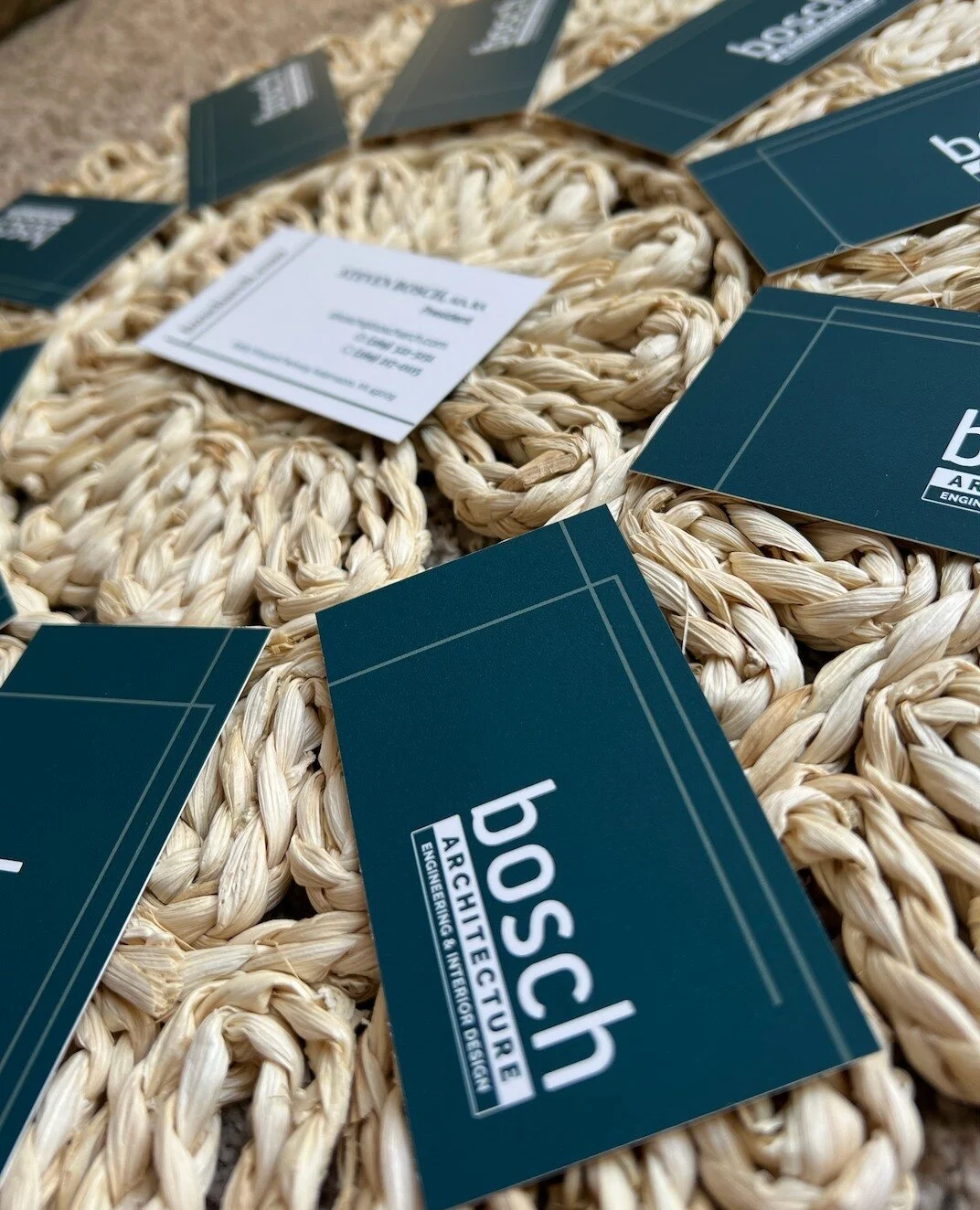 New business cards, done in our soft touch card stock, are going out to our client over at Bosch Architecture! ⁠
⁠
We wish you could touch how soft they are through the screen! ⁠
⁠
#supportlocal #newbusinesscards #softtouchcardstock