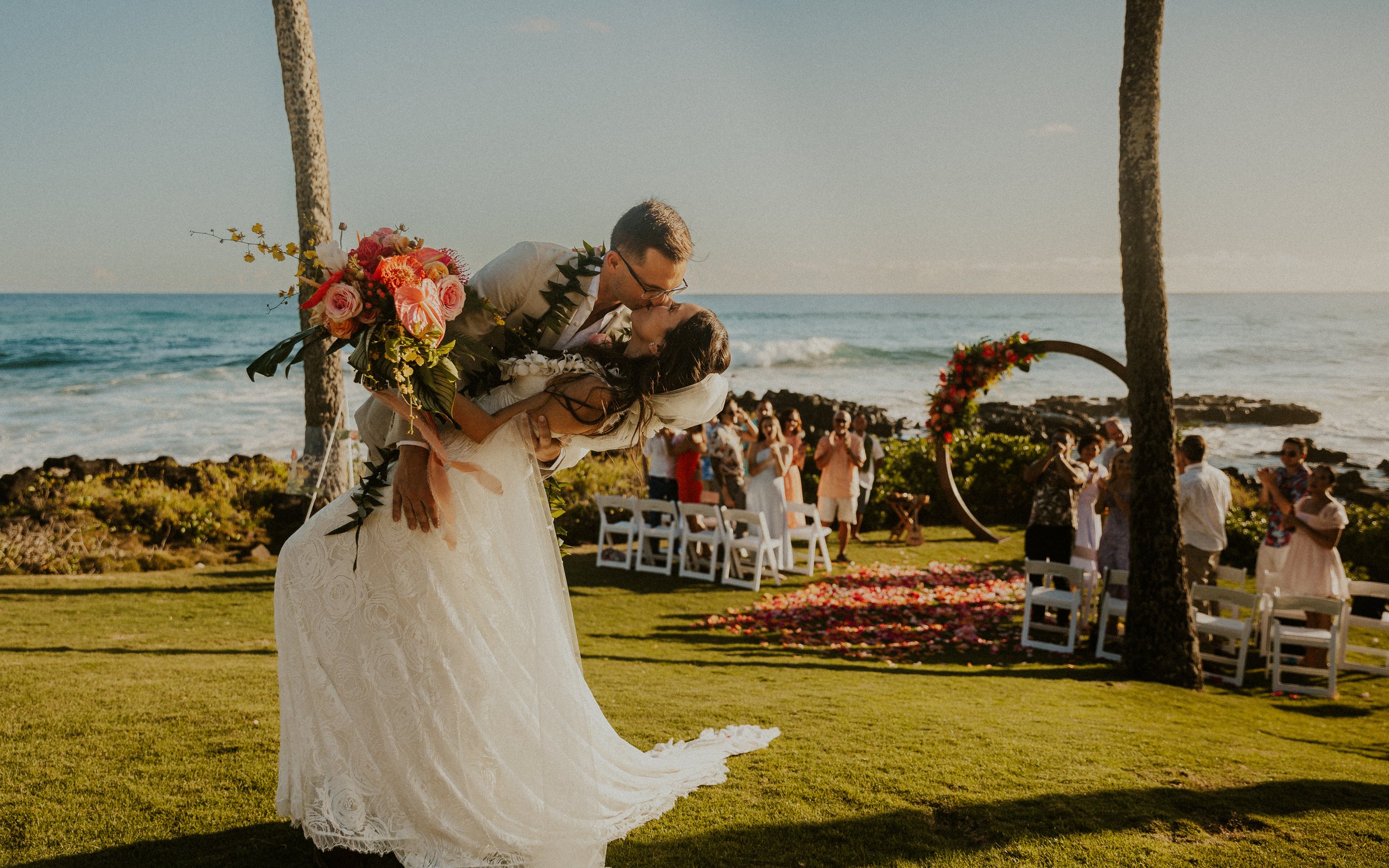 kauai-poipu-sheraton-wedding-sunset-tropical-florals-intimate-wedding-microelopement
